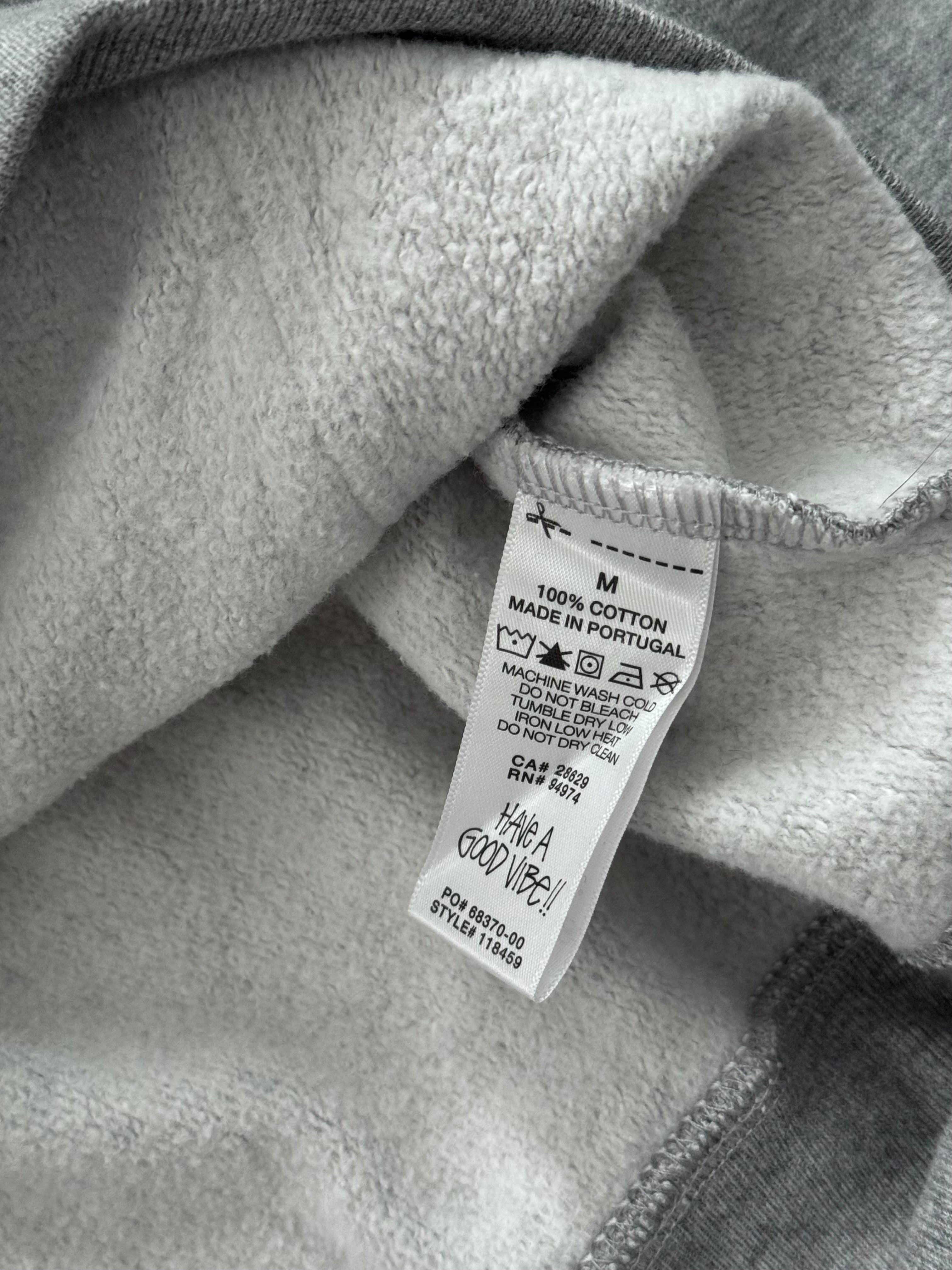 STÜSSY GREY CONTRAST STITCH HOODIE