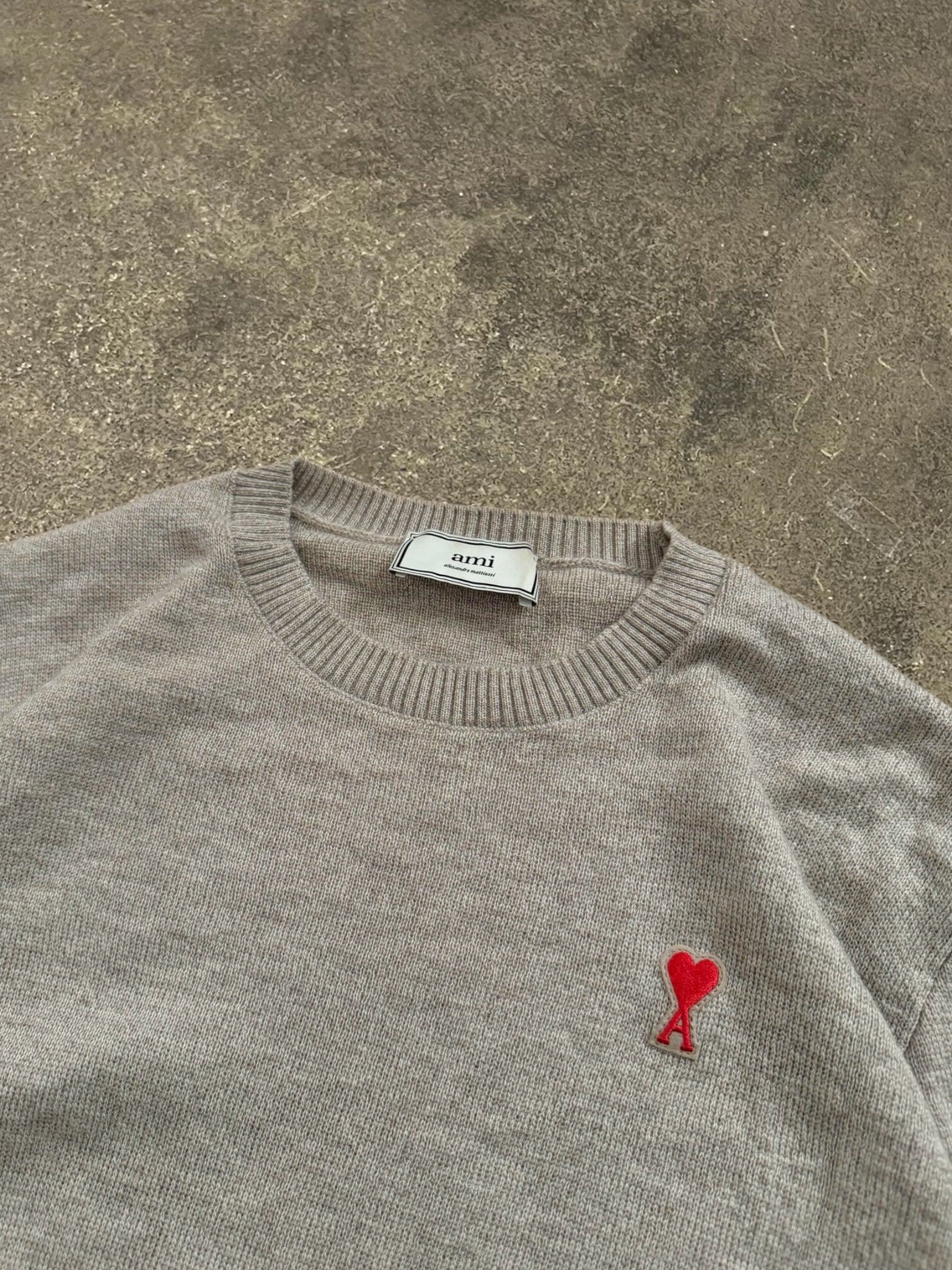 AMI HEART LOGO MERINO WOOL SWEATER
