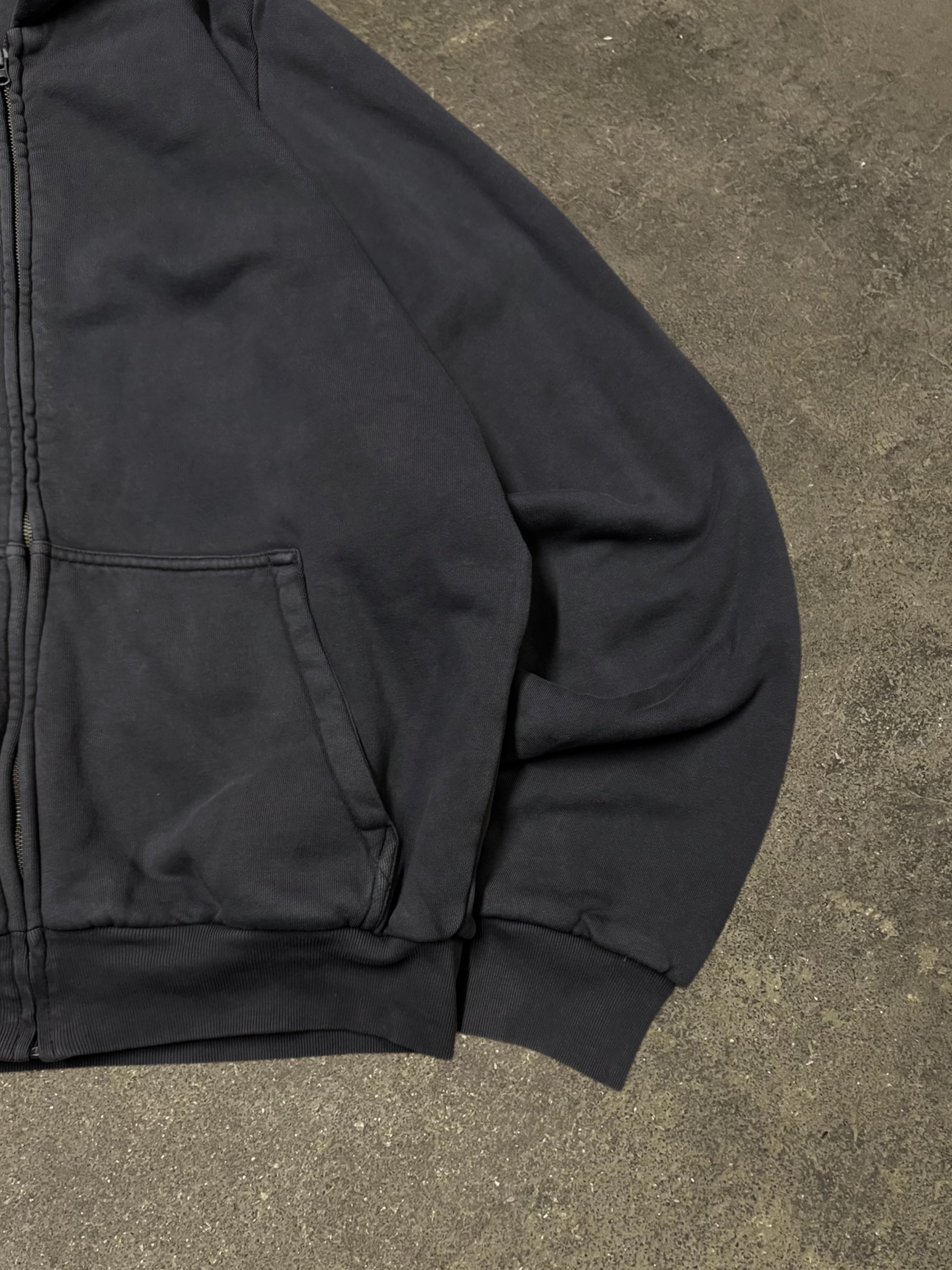 YEEZY X GAP UNRELEASED DARK GREY DOUBLE LAYERED ZIP-UP HOODIE