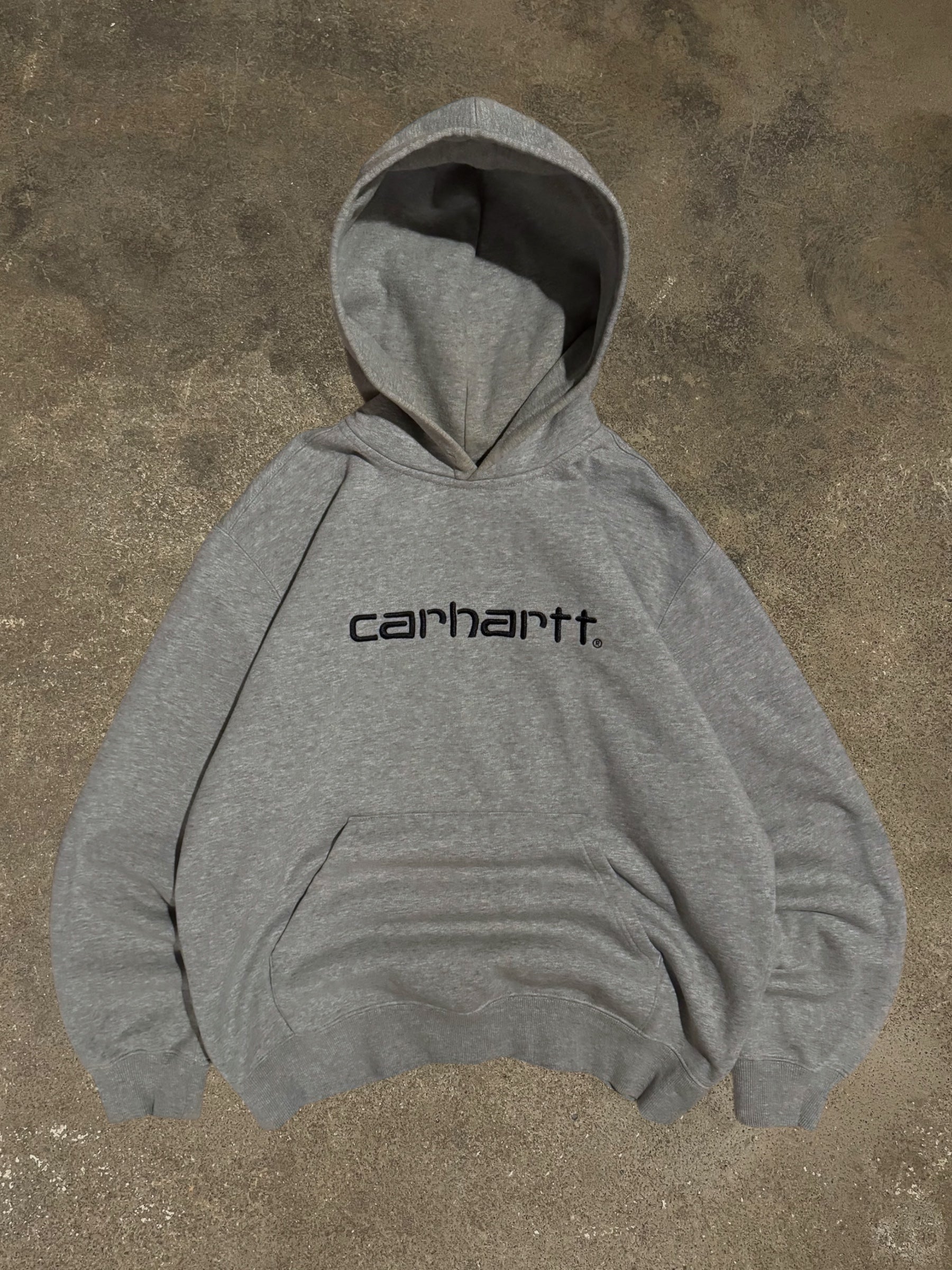 CARHARTT GREY LOGO HOODIE