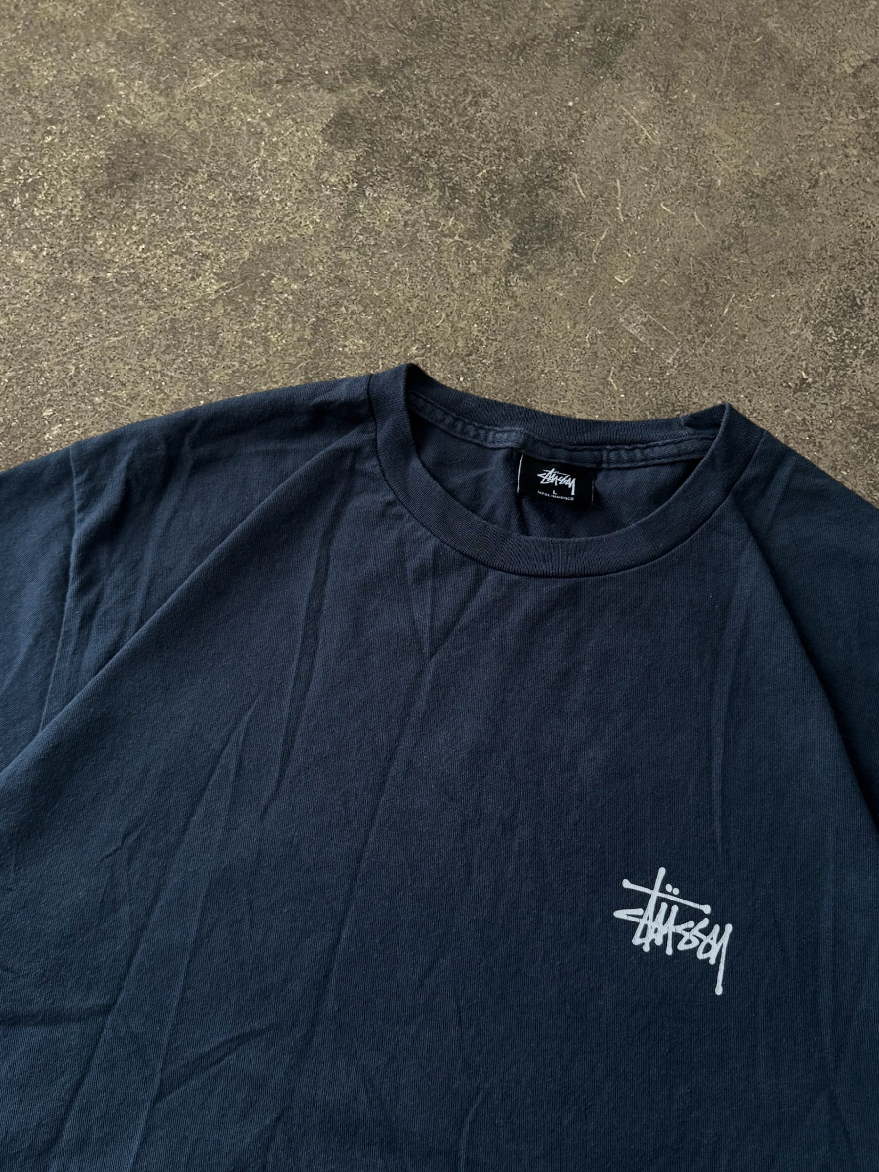 STÜSSY NAVY BASIC LOGO T-SHIRT