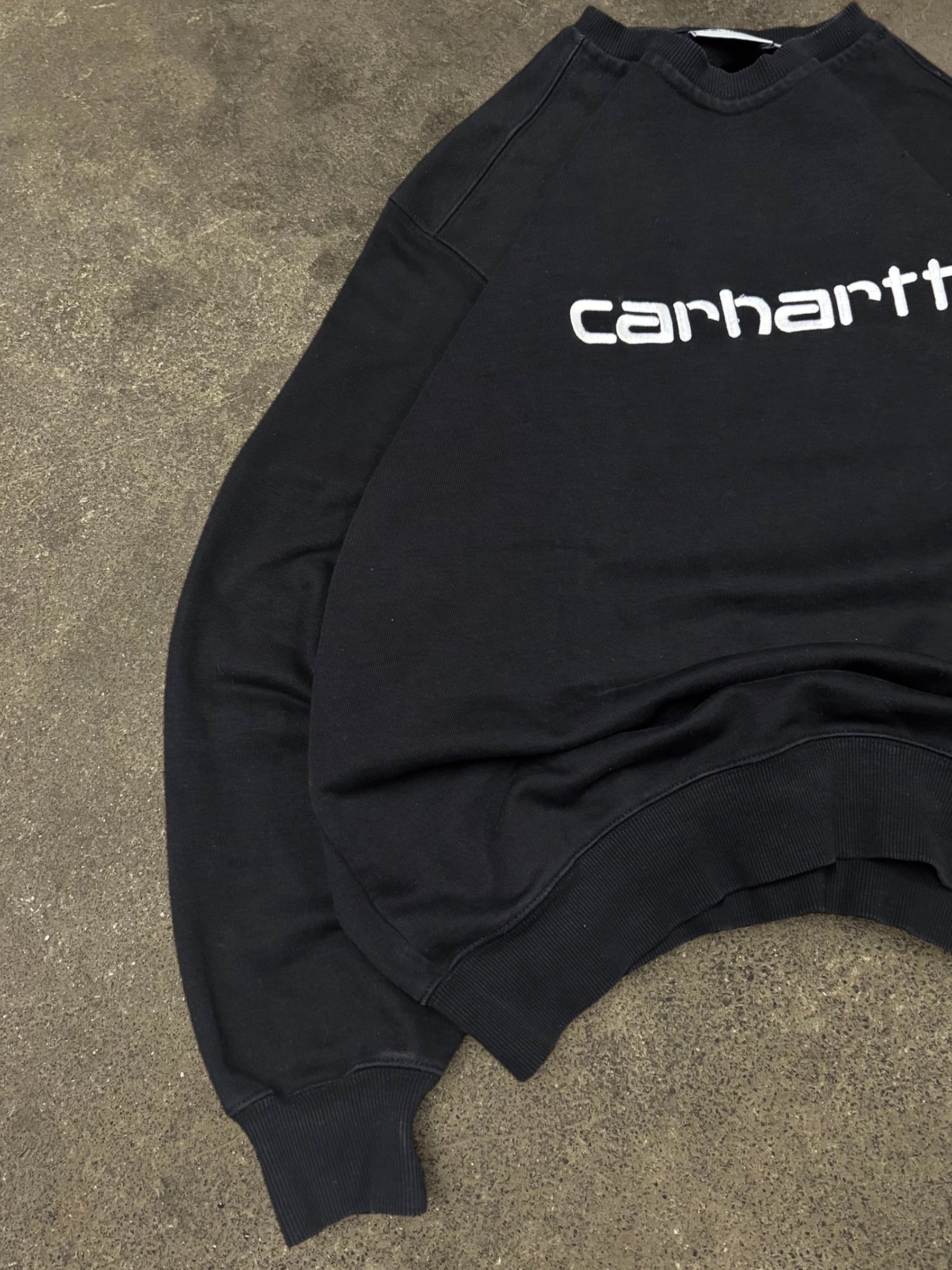 CARHARTT BLACK CHASE LOGO SWEATSHIRT