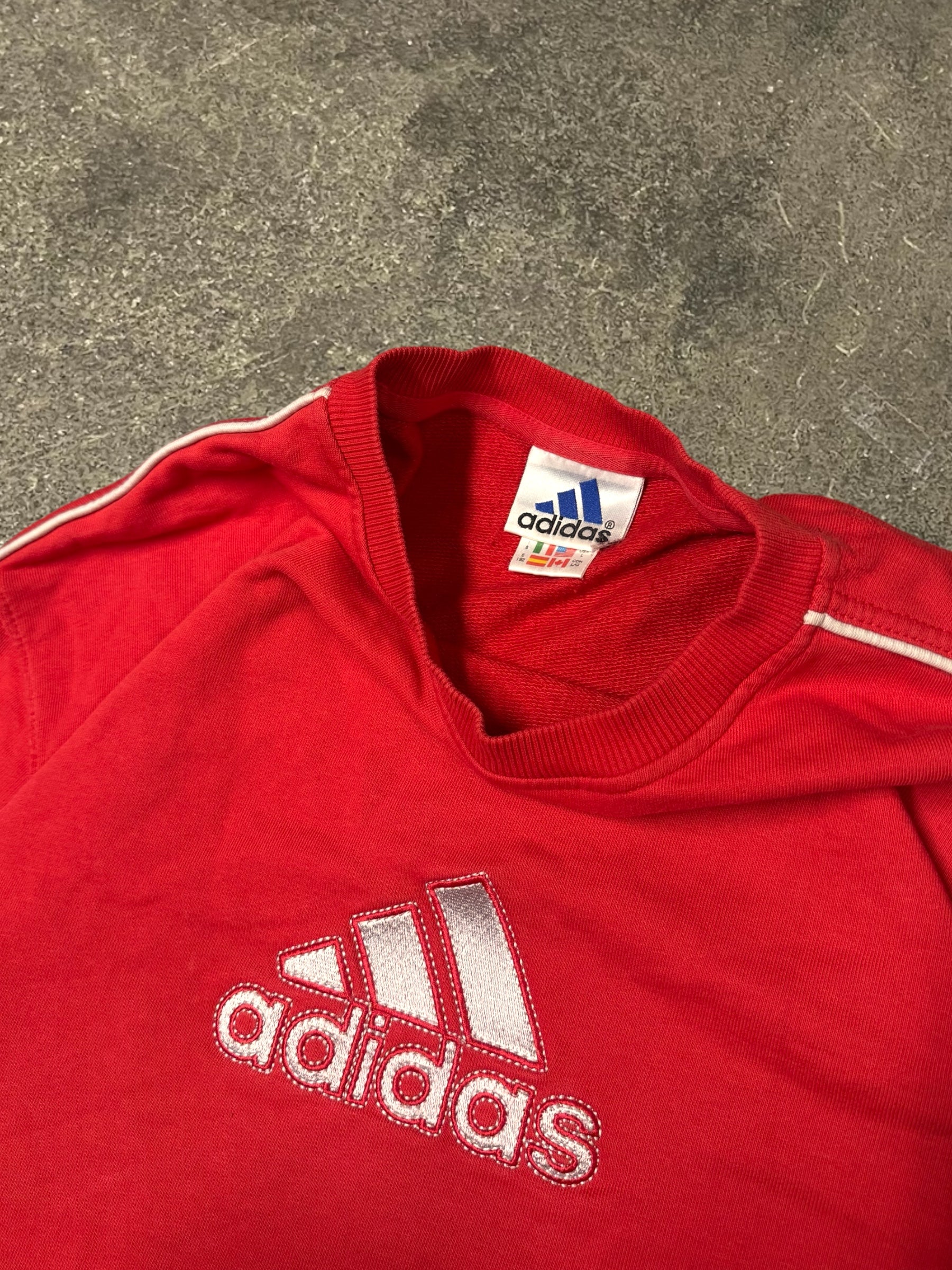VINTAGE 90S RED ADIDAS SWEATSHIRT