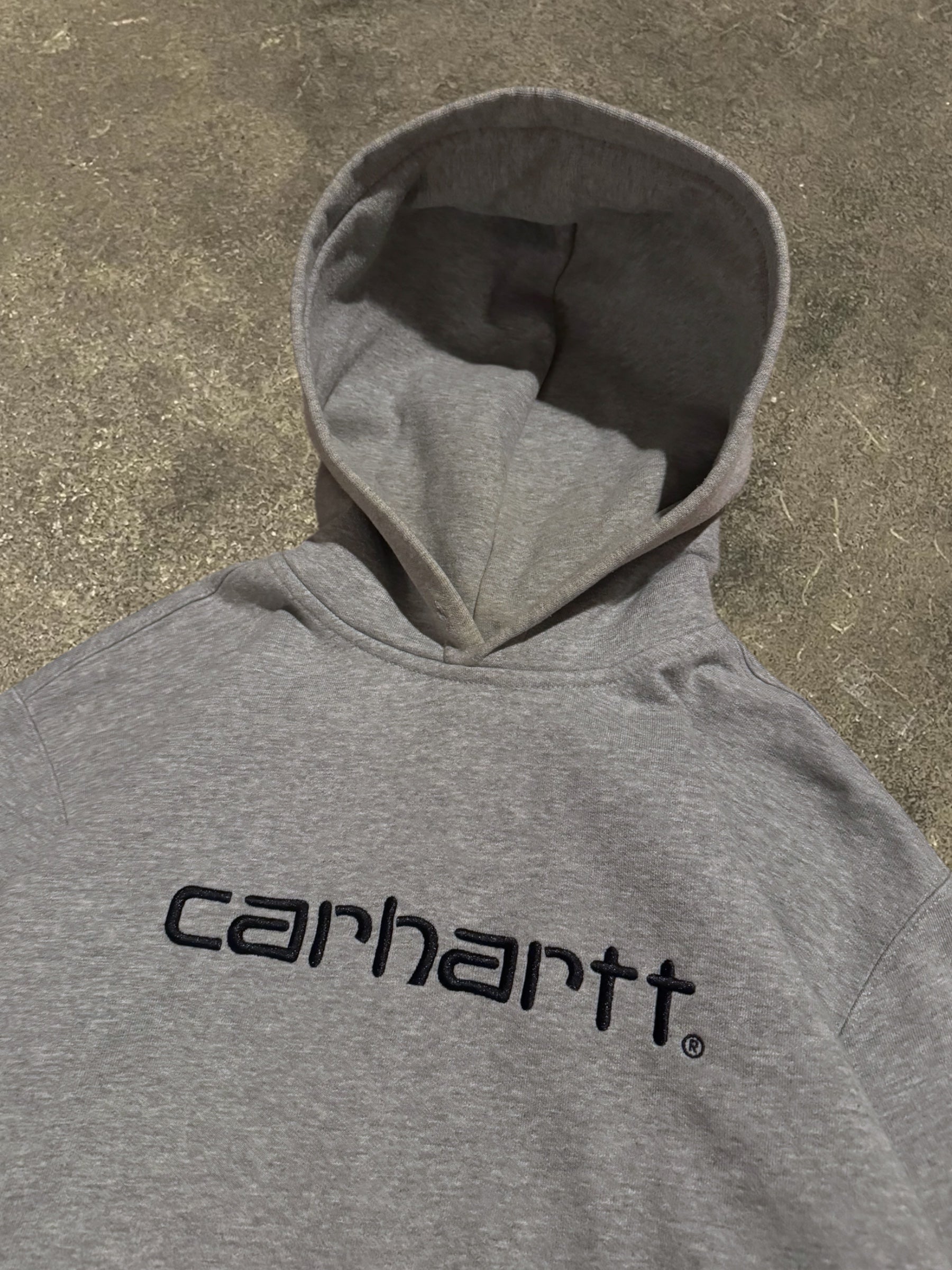 CARHARTT GREY LOGO HOODIE