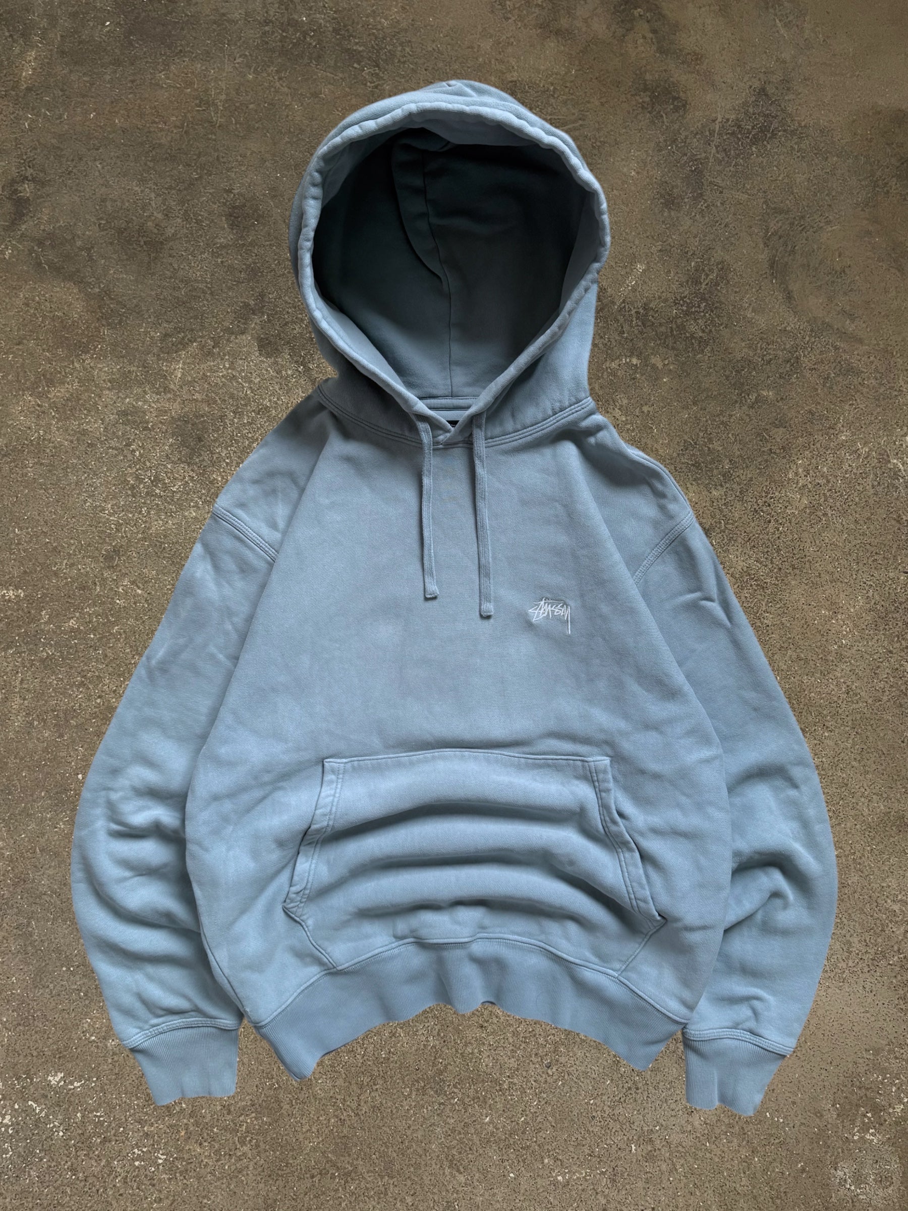 STÜSSY BABY BLUE STOCK LOGO HOODIE