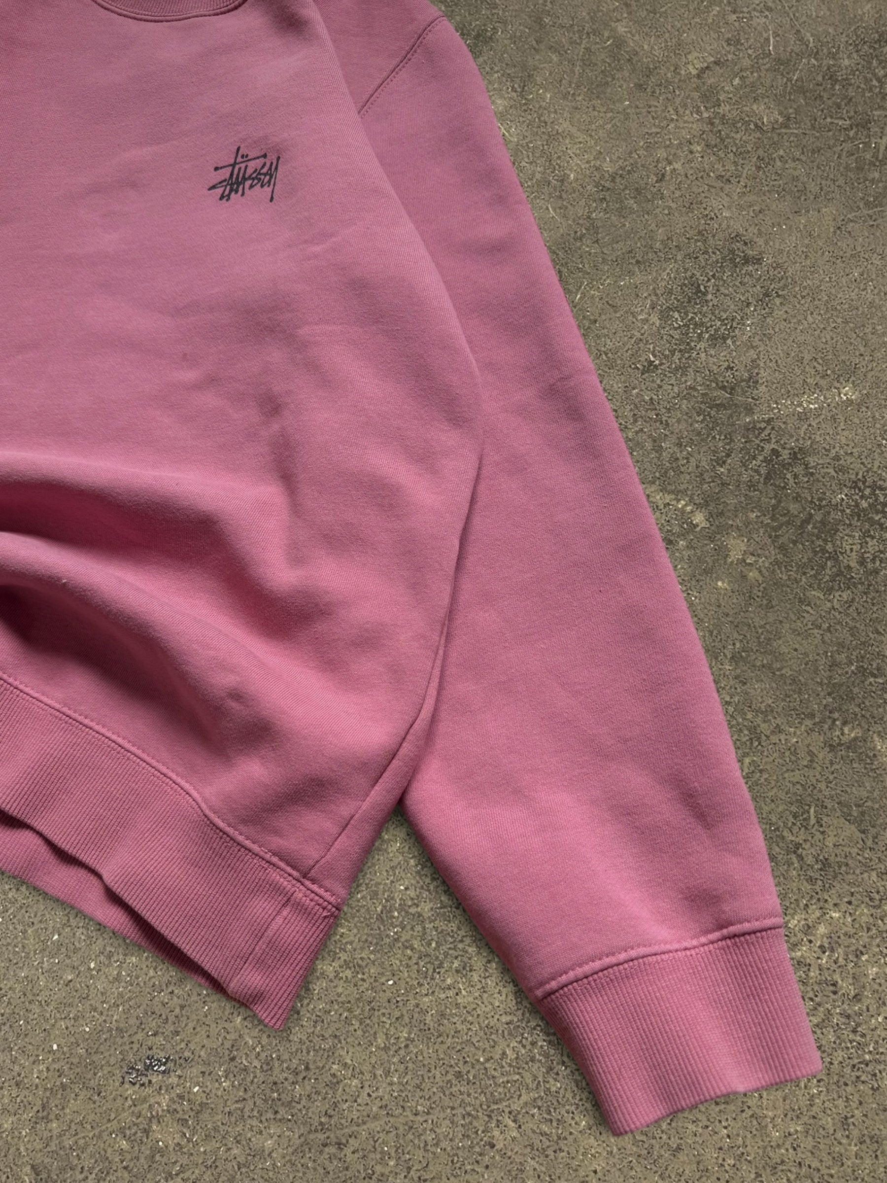 STÜSSY PINK BASIC LOGO SWEATSHIRT