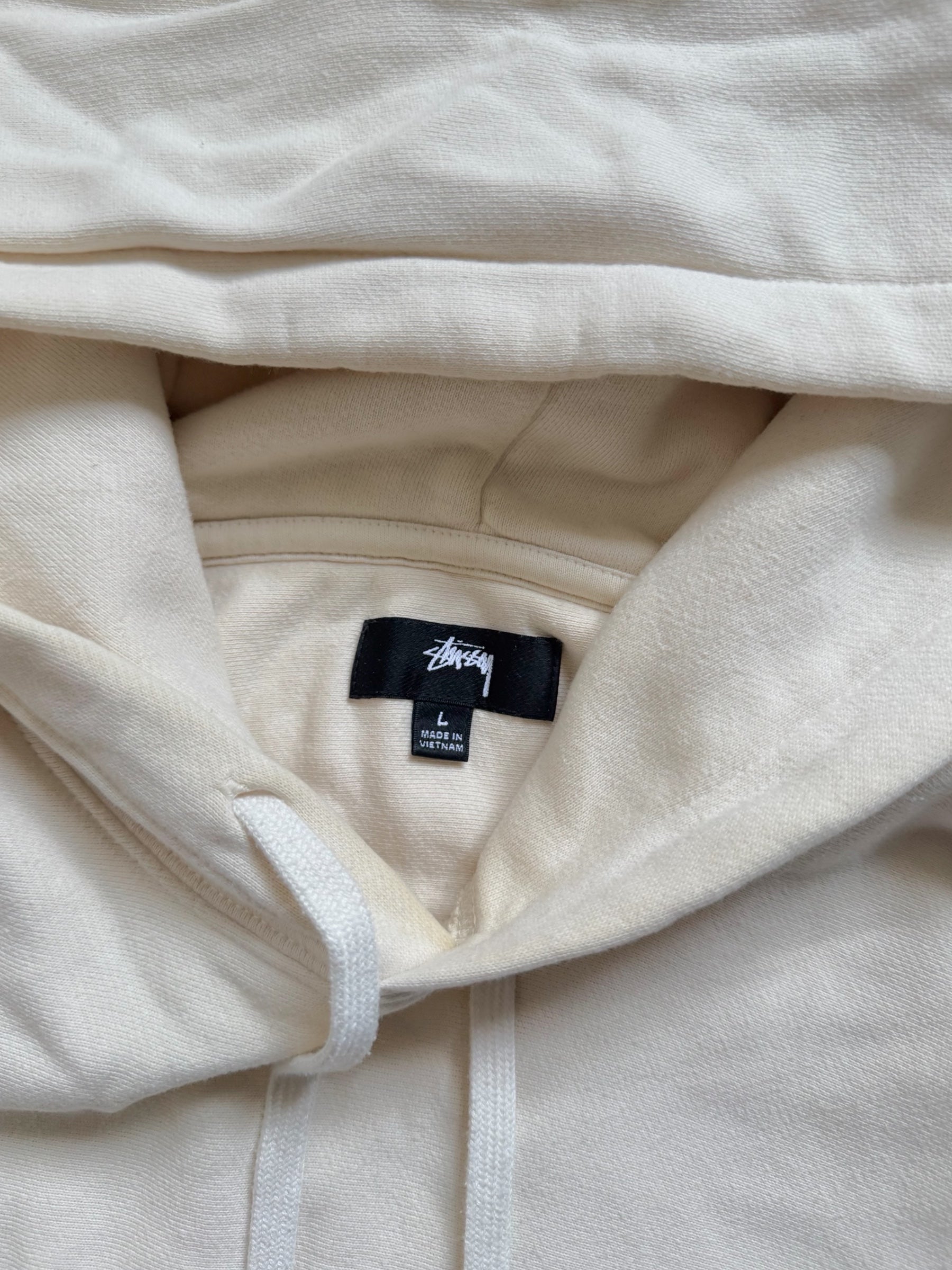 STÜSSY CREAM STOCK LOGO HOODIE