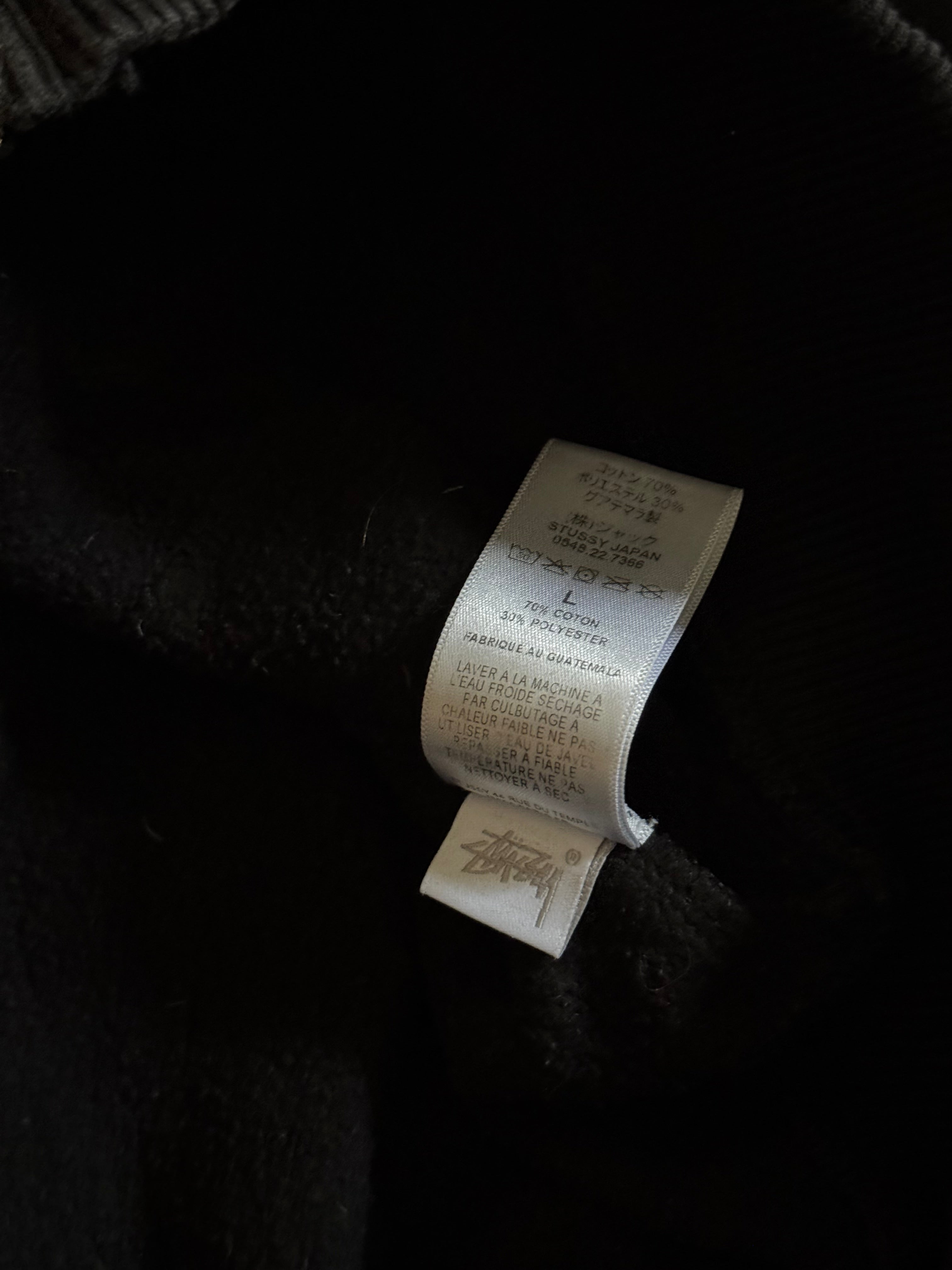 STÜSSY BLACK BASIC LOGO ZIP-UP HOODIE