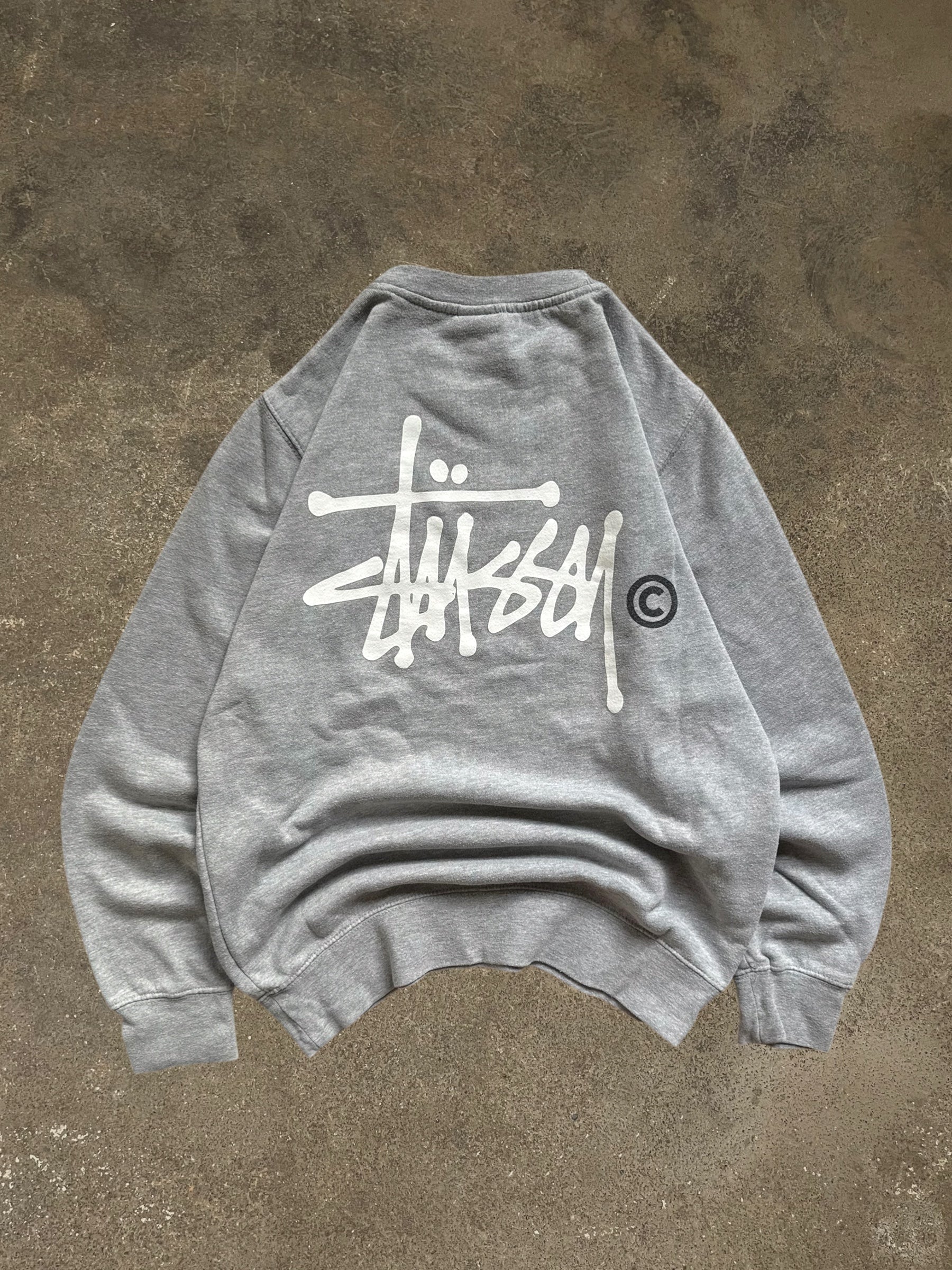 VINTAGE STÜSSY GREY BASIC LOGO SWEATSHIRT