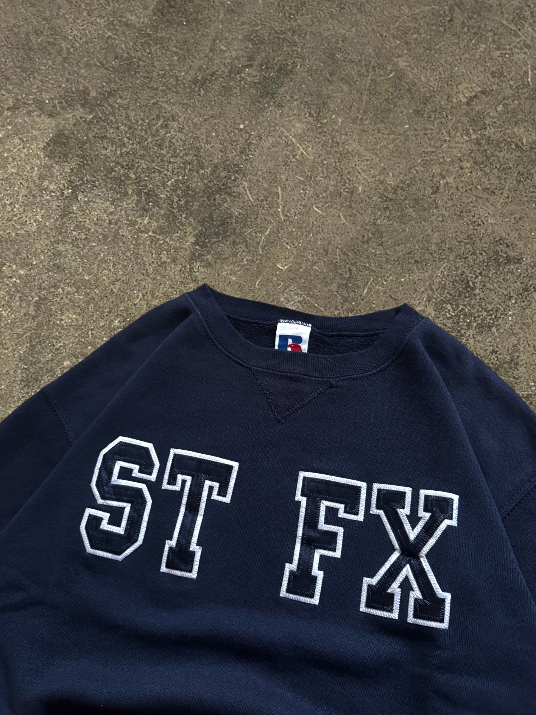 VINTAGE 90S NAVY RUSSELL ”ST FX” SWEATSHIRT