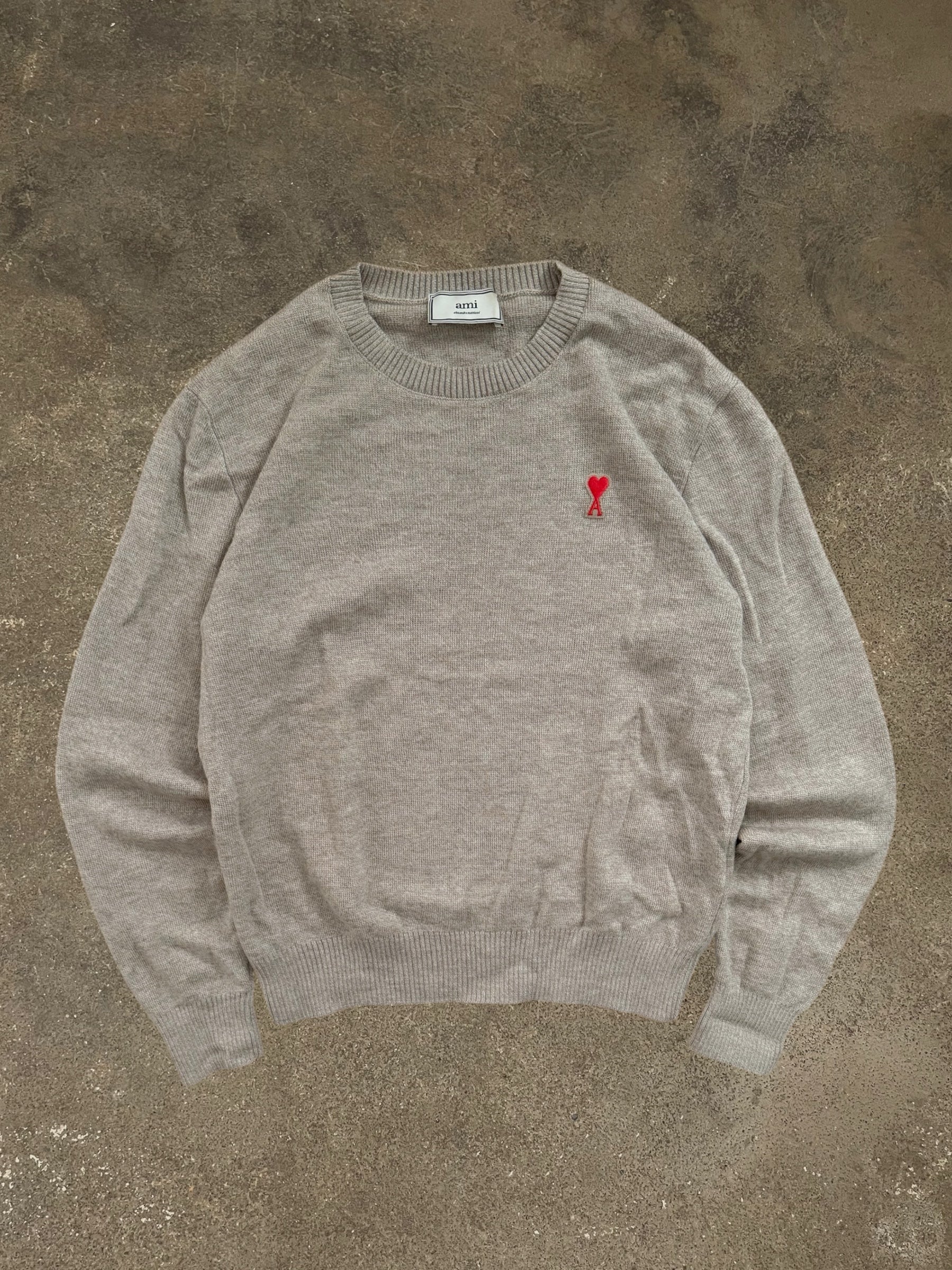AMI HEART LOGO MERINO WOOL SWEATER