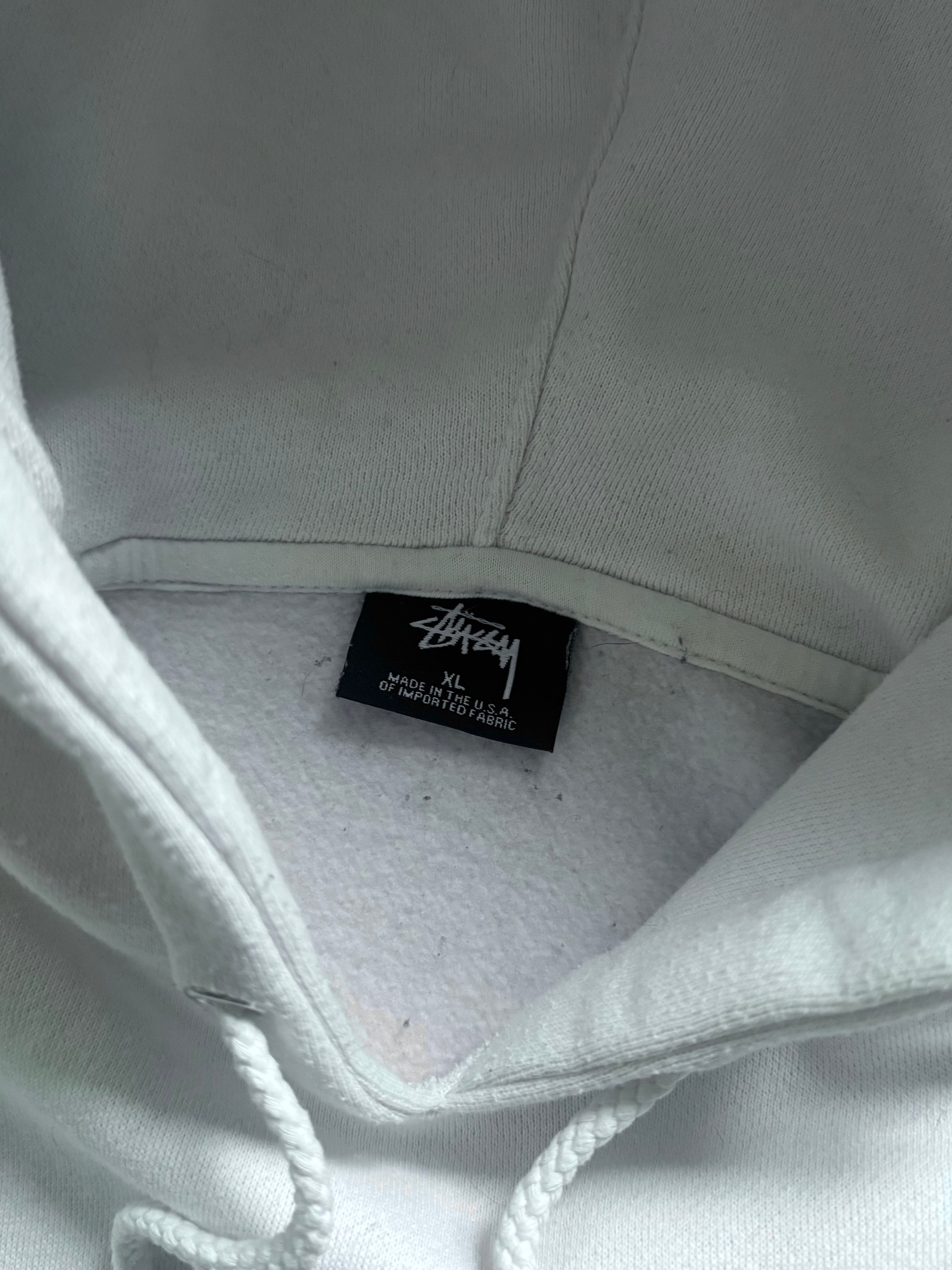VINTAGE STÜSSY WHITE BASIC LOGO HOODIE