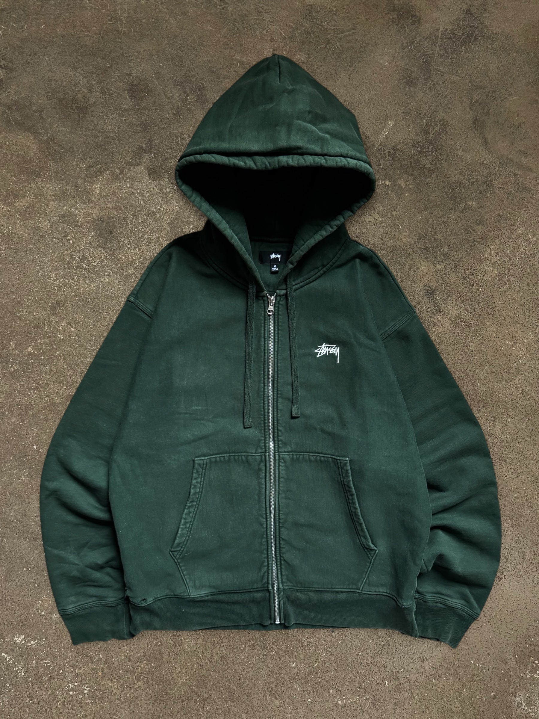 STÜSSY STOCK LOGO ZIP-UP HOODIE