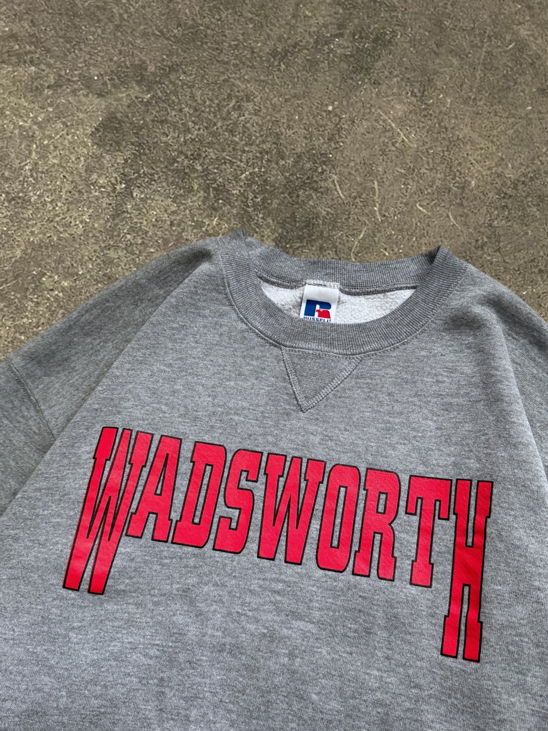 VINTAGE GREY RUSSELL ATHLETIC WADSWORTH SWEATSHIRT