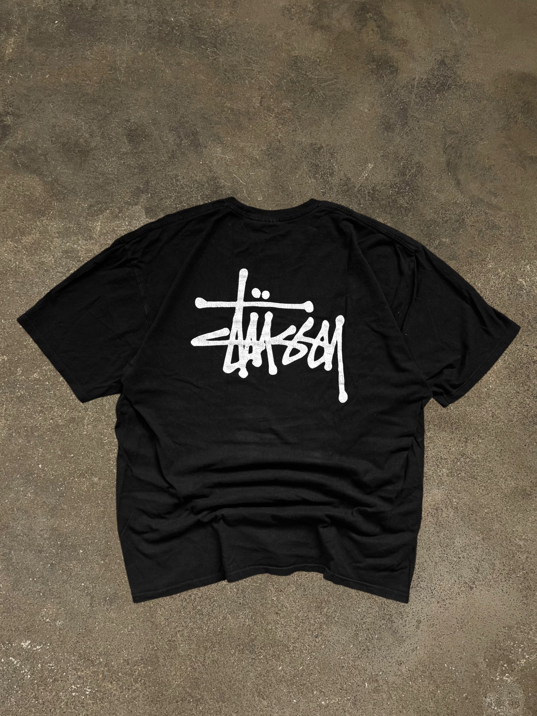 STÜSSY BLACK BASIC LOGO T-SHIRT