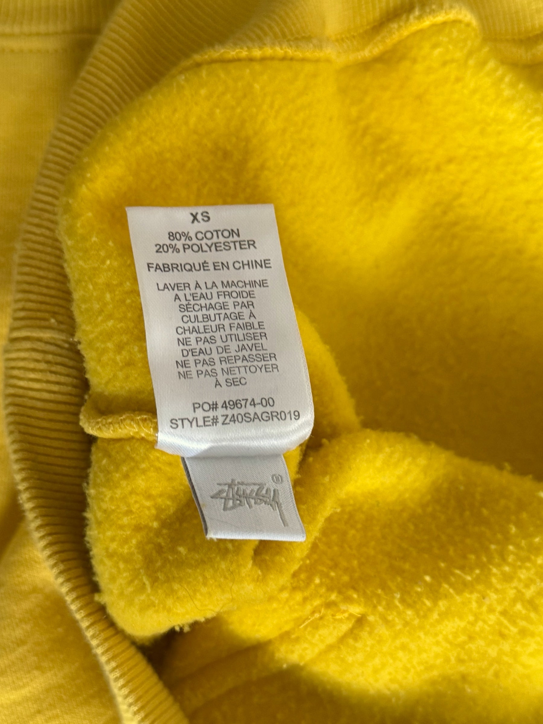 STÜSSY YELLOW S-HORNS HOODIE