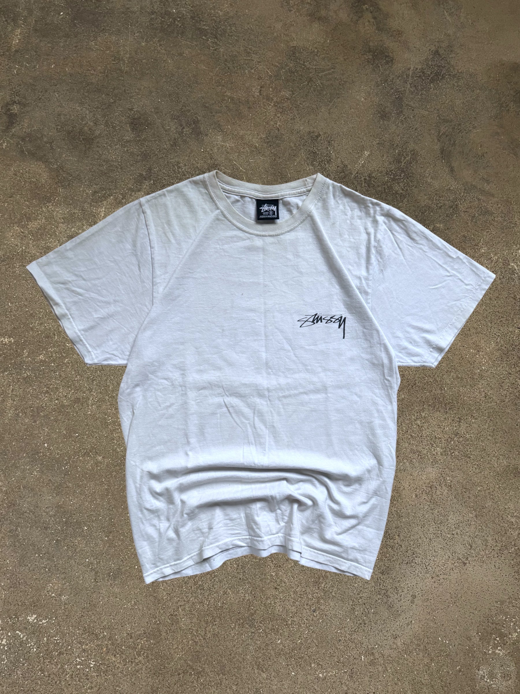 STÜSSY WHITE SPHINX LOGO T-SHIRT