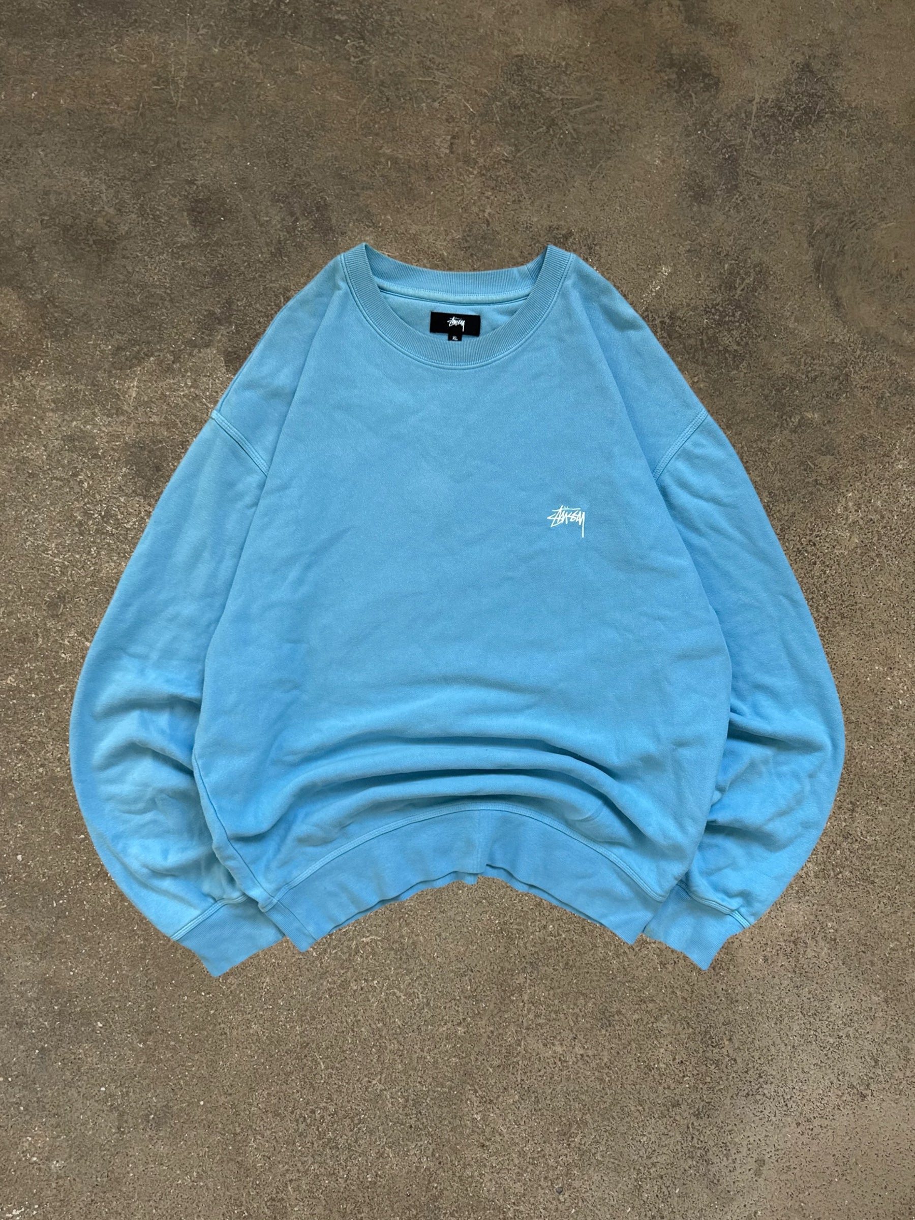 STÜSSY BLUE STOCK LOGO SWEATSHIRT