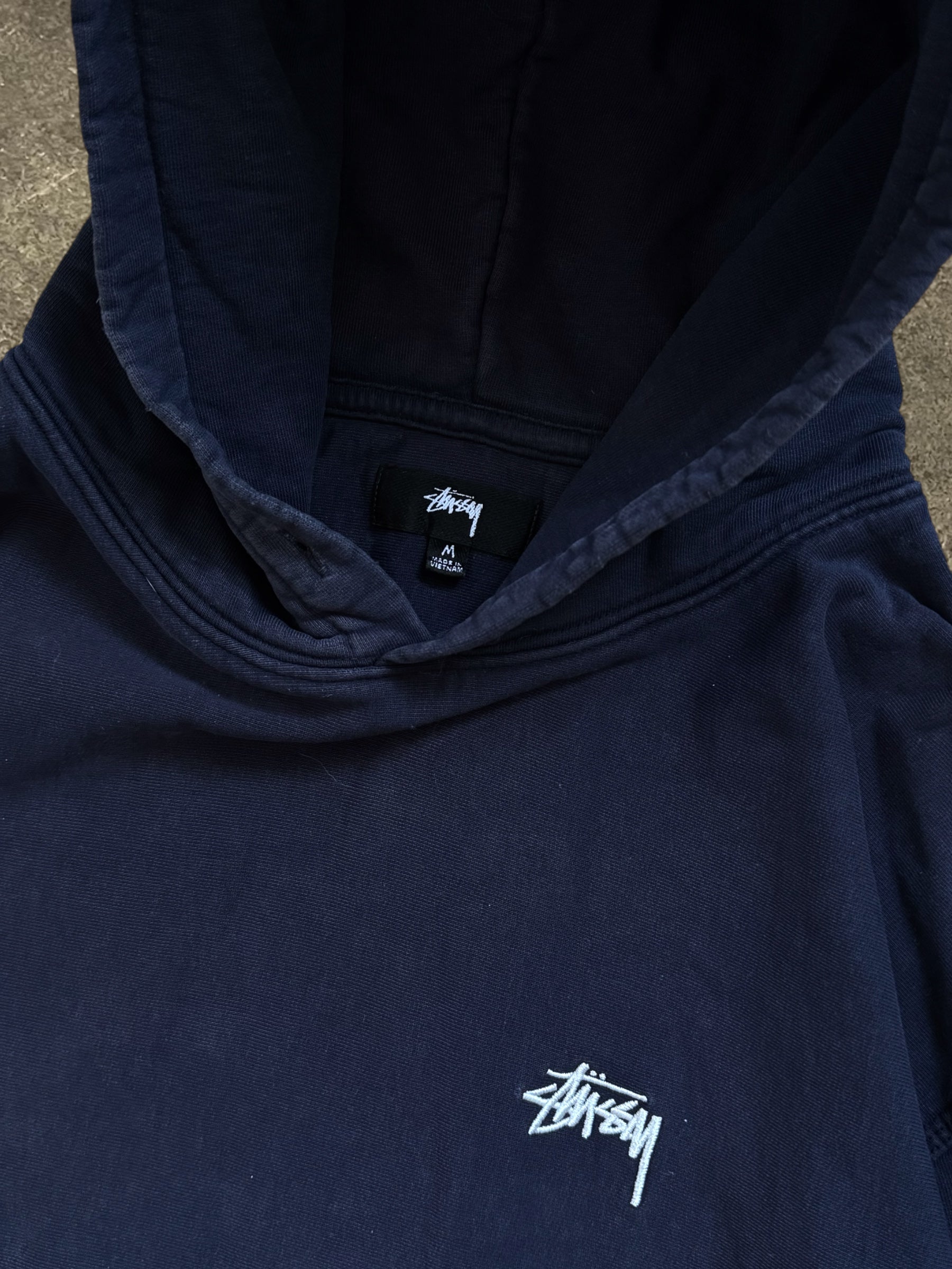 STÜSSY NAVY STOCK LOGO HOODIE