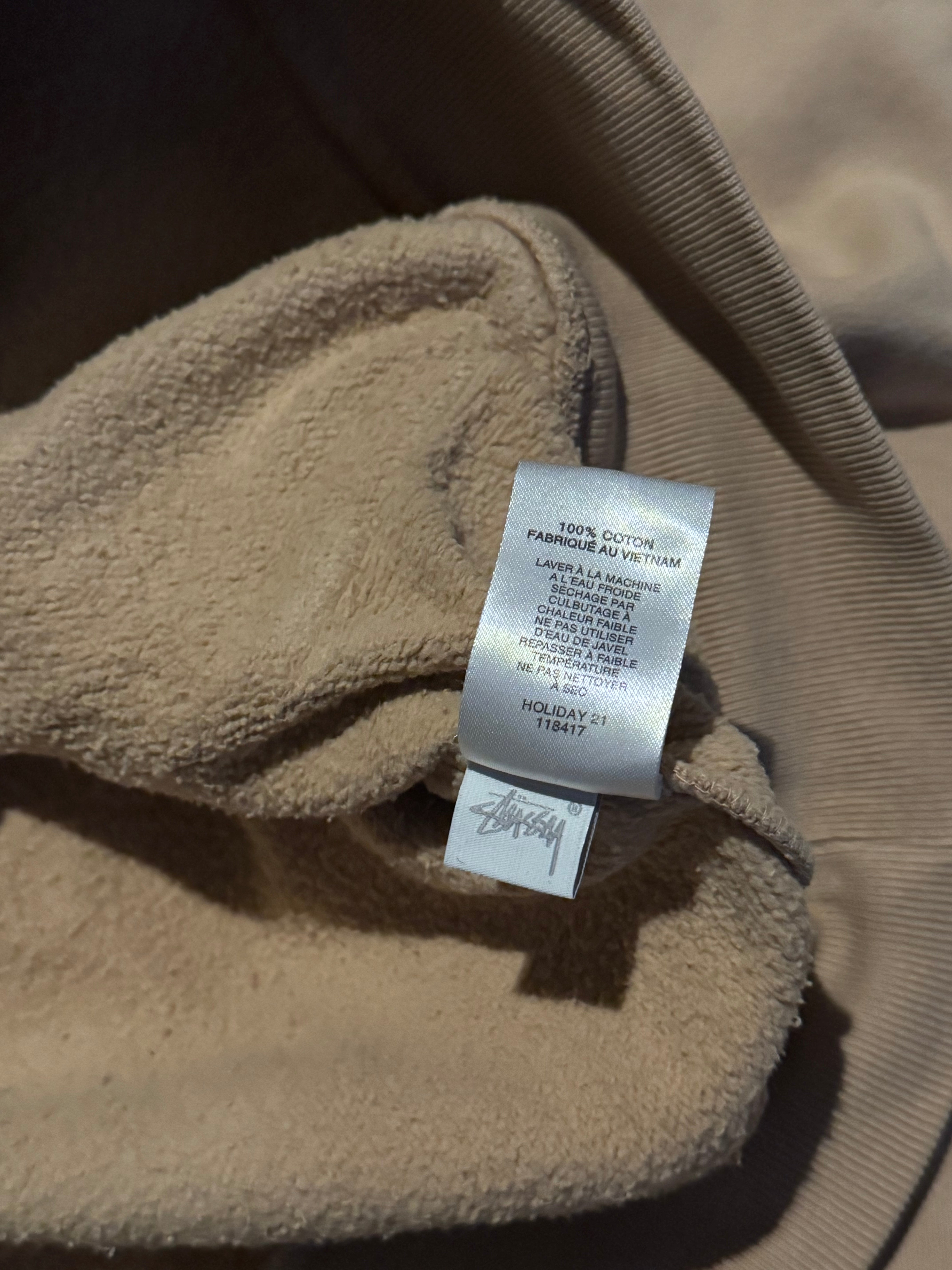 STÜSSY BEIGE STOCK LOGO HOODIE