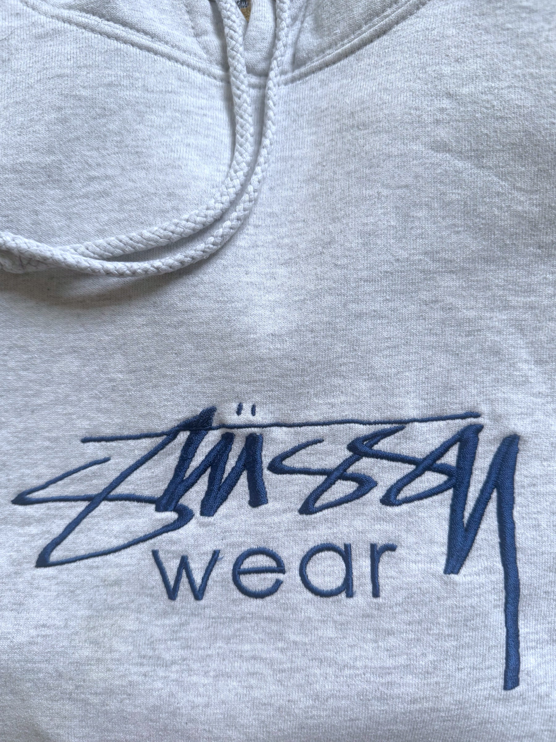 STÜSSY GREY WEAR LOGO HOODIE