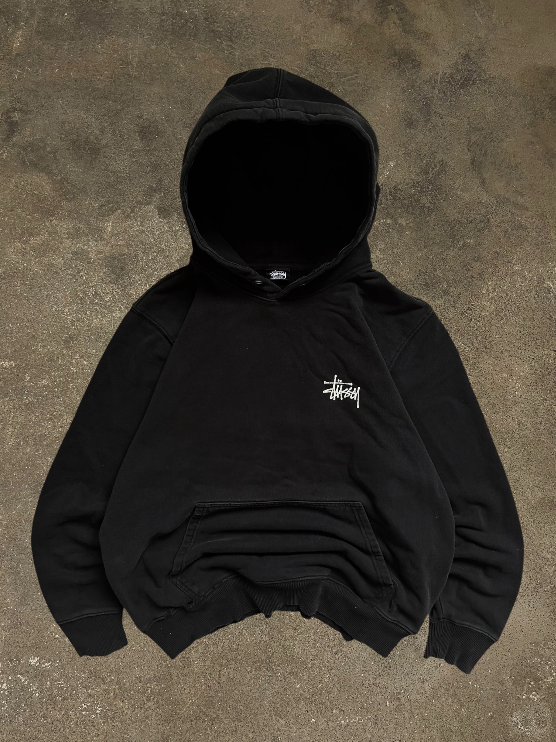 STÜSSY BLACK BASIC LOGO HOODIE