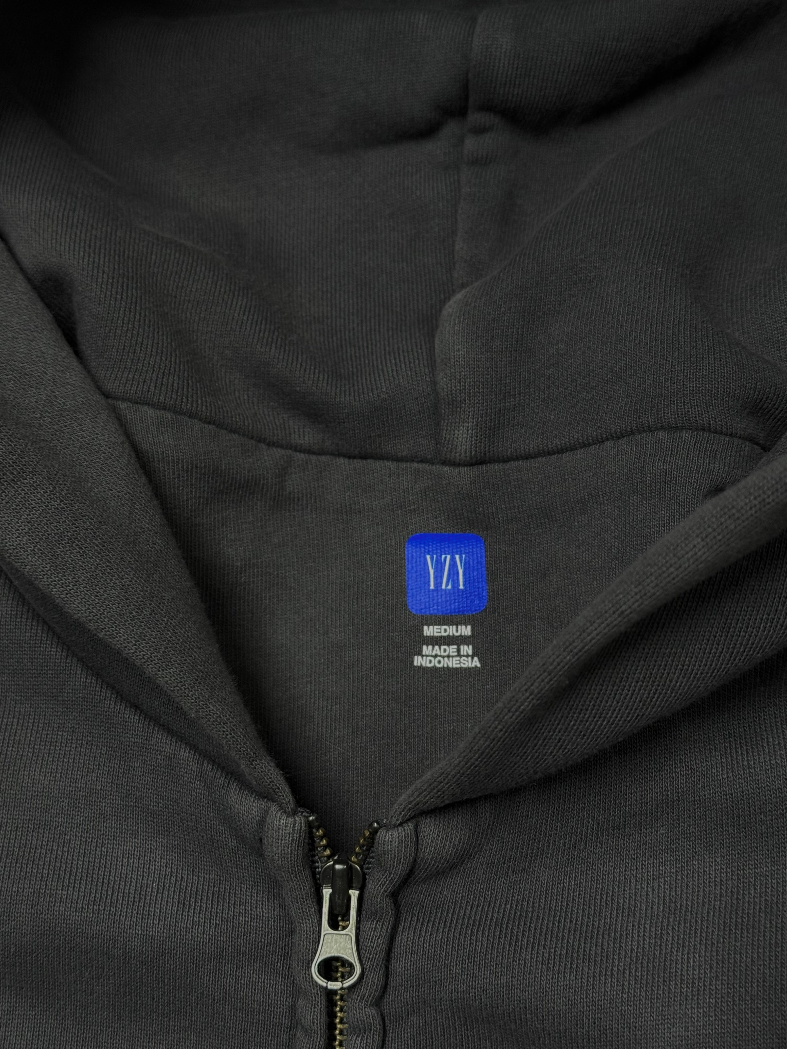 YEEZY X GAP UNRELEASED DARK GREY DOUBLE LAYERED ZIP-UP HOODIE