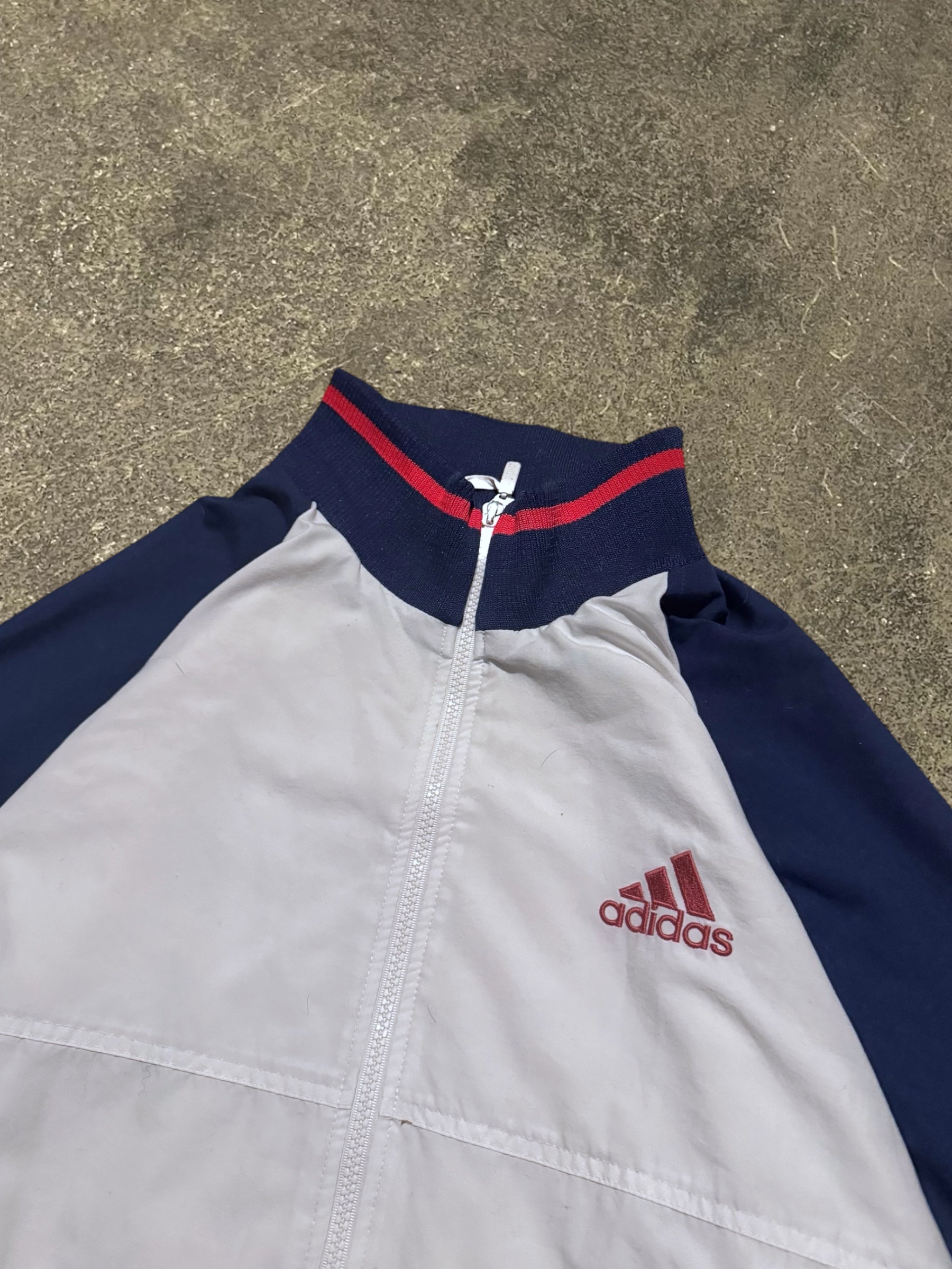 VINTAGE 90S ADIDAS NAVY/WHITE JACKET