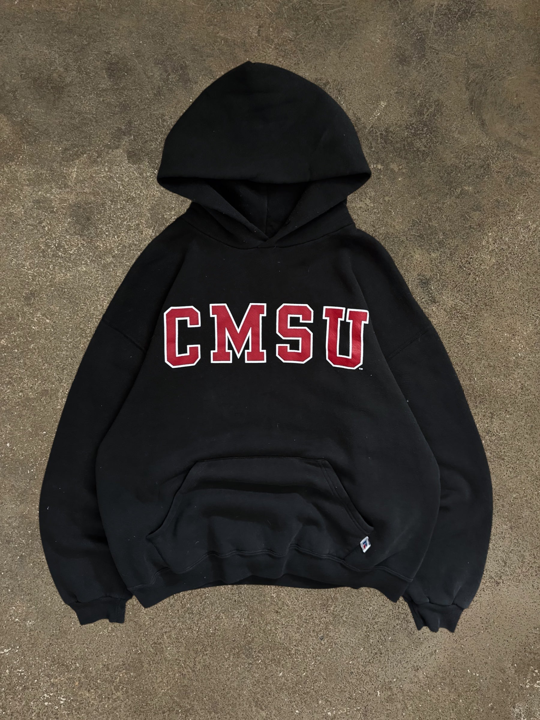 VINTAGE BLACK RUSSELL ATHLETIC CMSU HOODIE