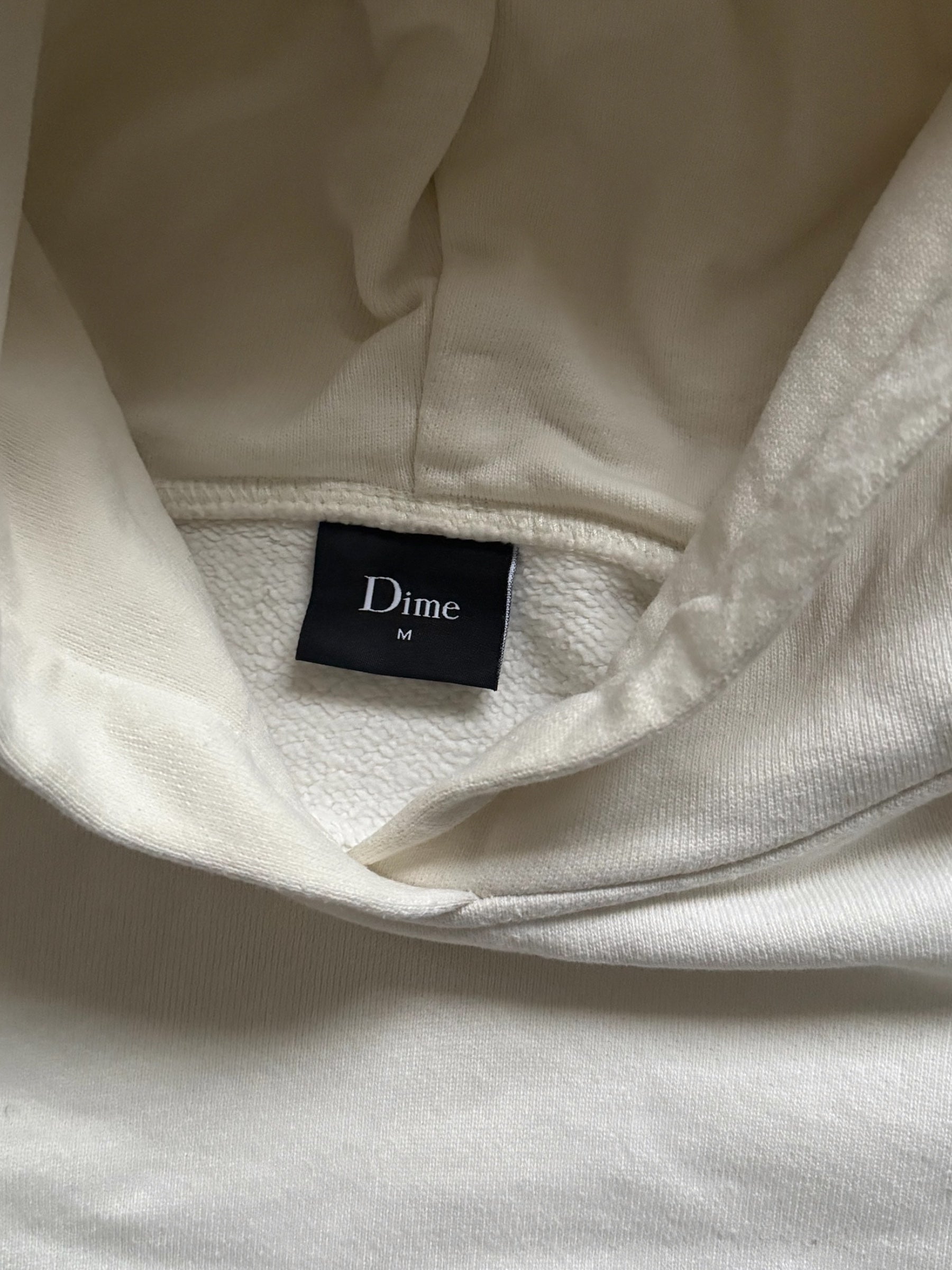 DIME NATURAL WHITE LITTLE LOGO HOODIE
