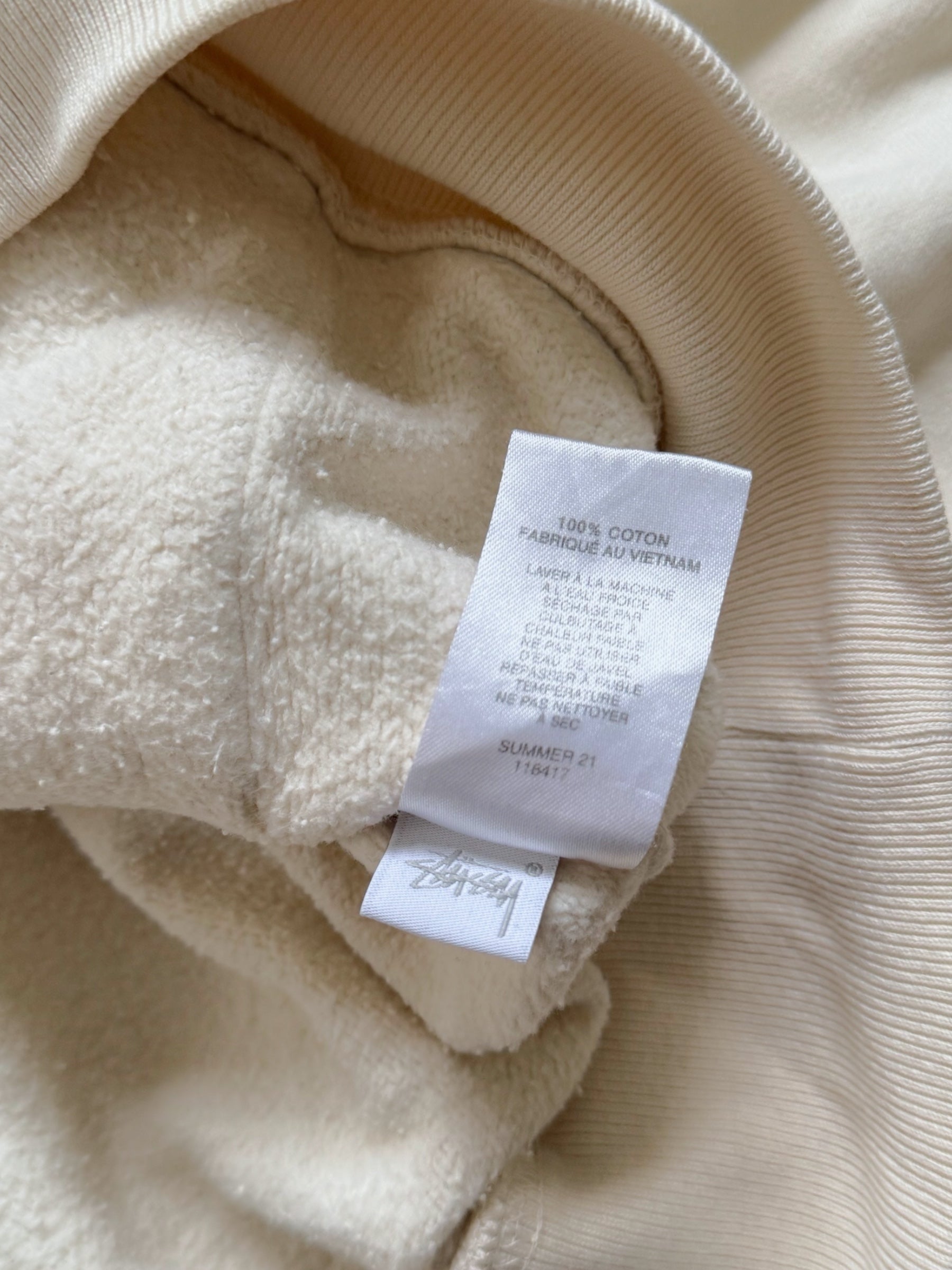 STÜSSY CREAM STOCK LOGO HOODIE