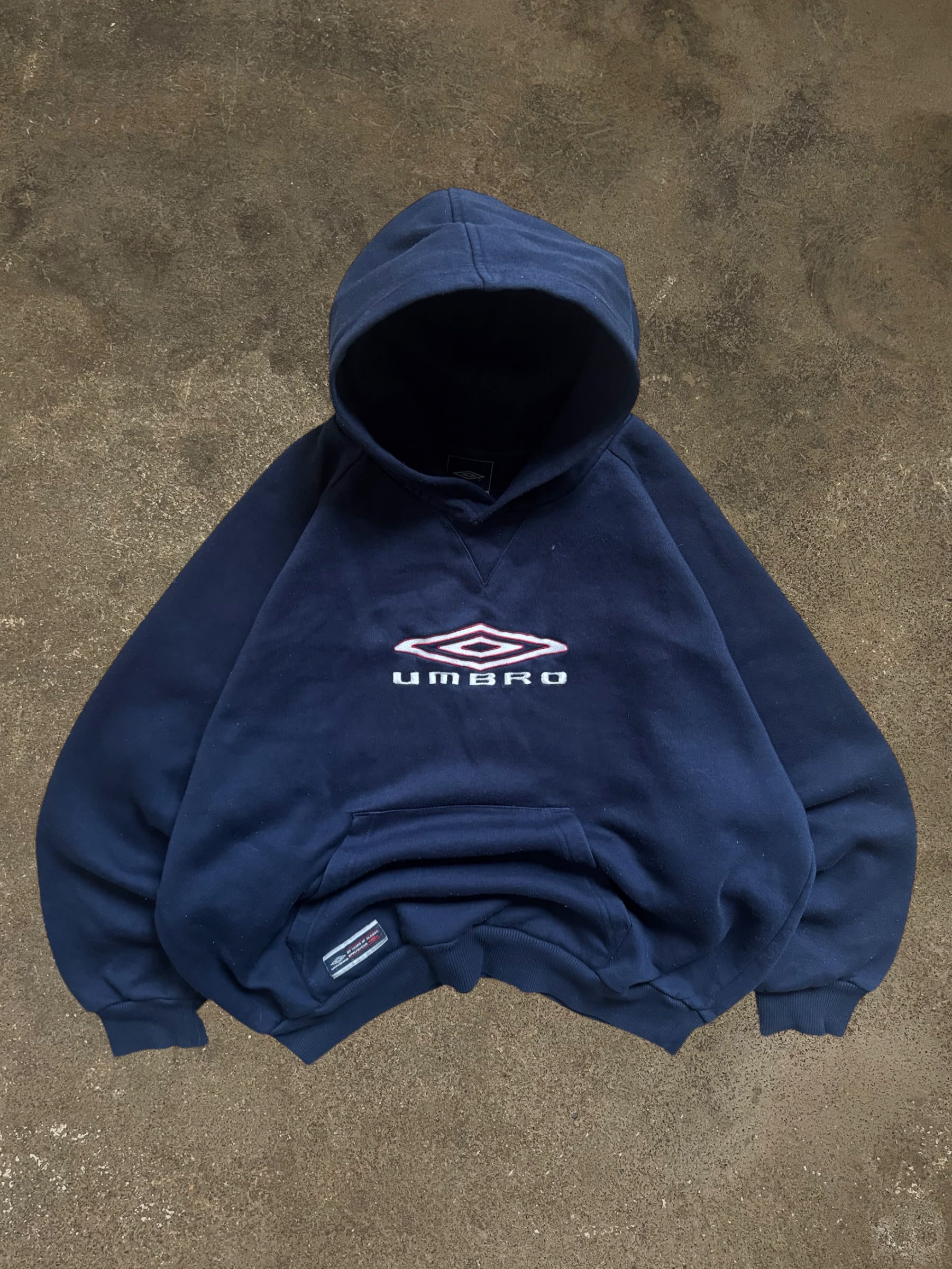 VINTAGE NAVY UMBRO LOGO HOODIE