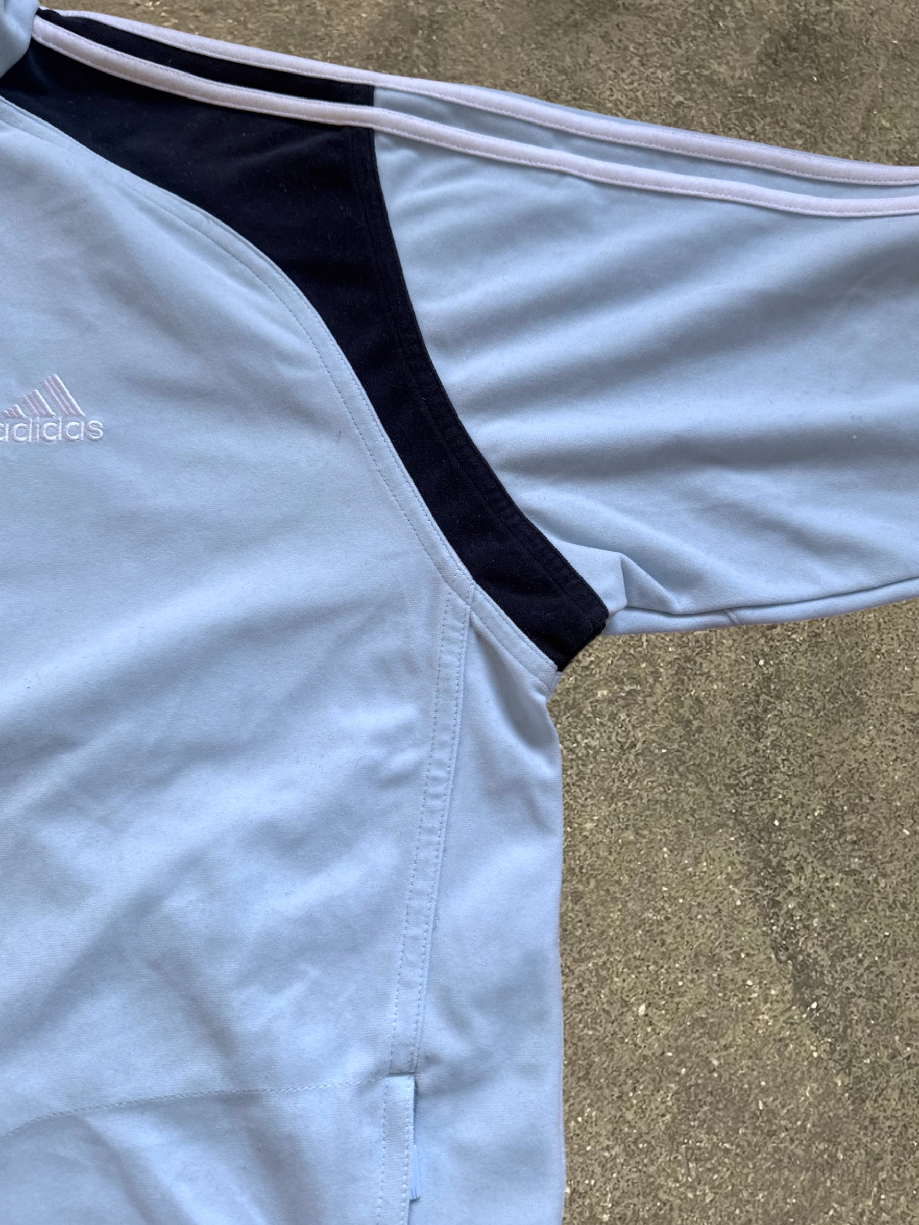 VINTAGE 00S ADIDAS BABY BLUE FLEECE TRACK JACKET