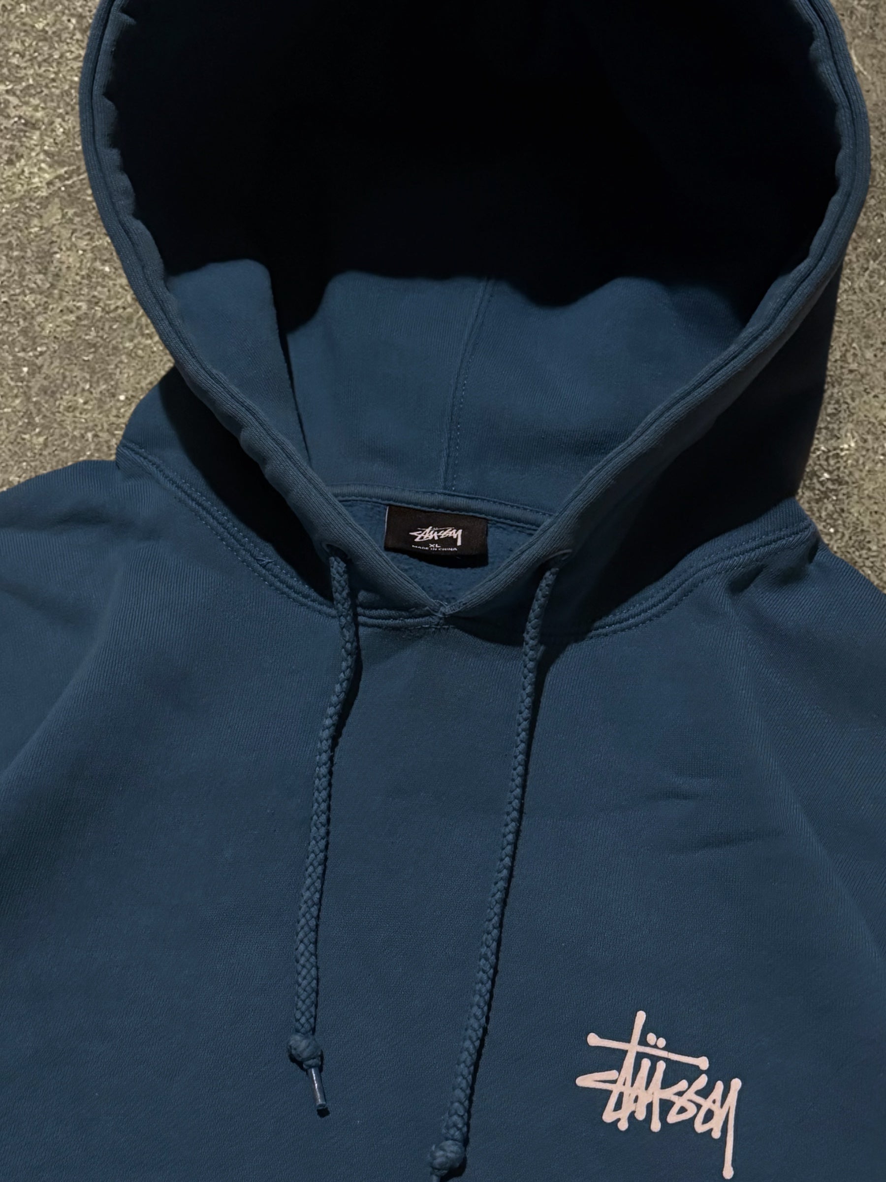 STÜSSY BLUE BASIC LOGO HOODIE
