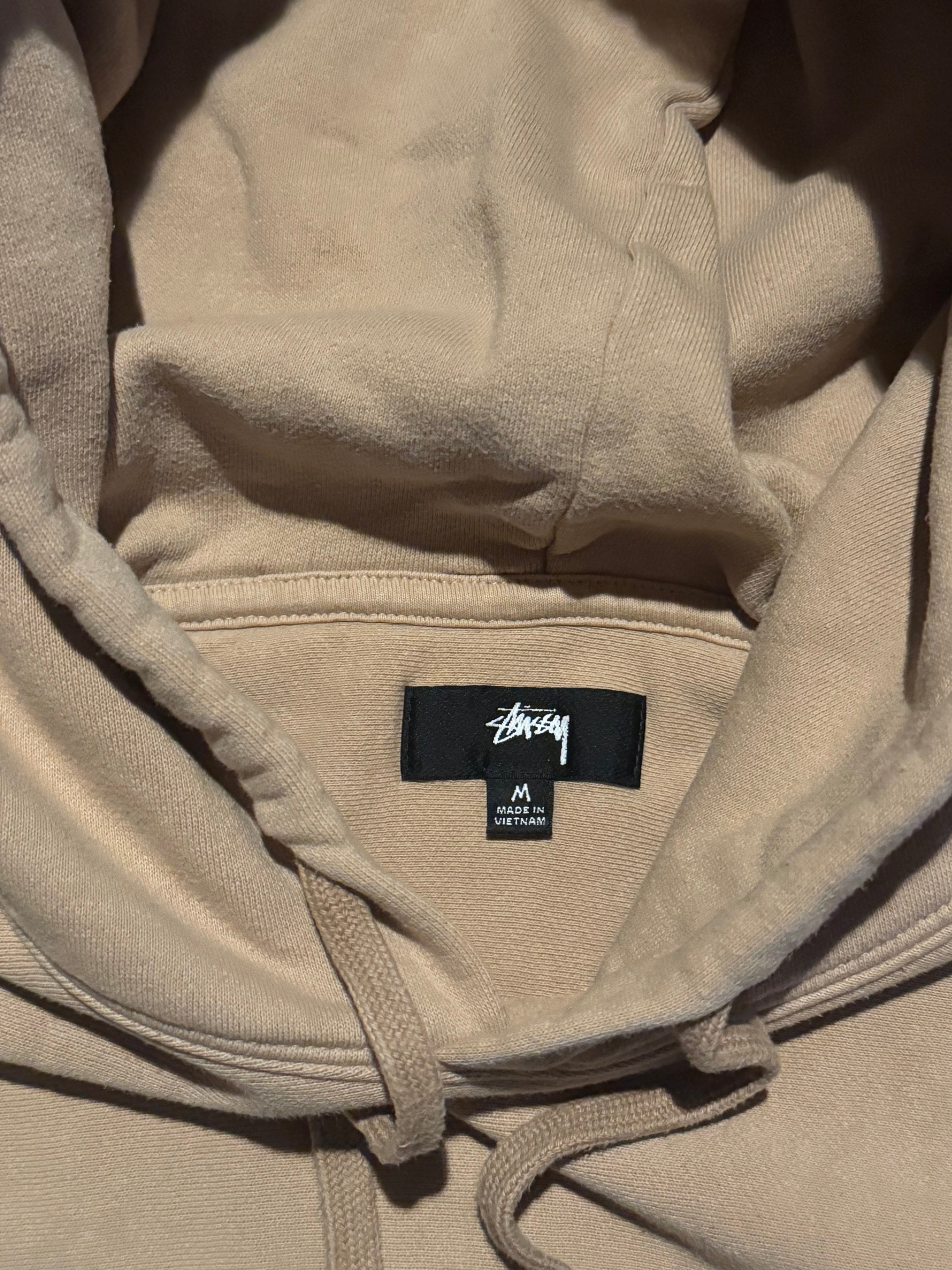 STÜSSY BEIGE STOCK LOGO HOODIE