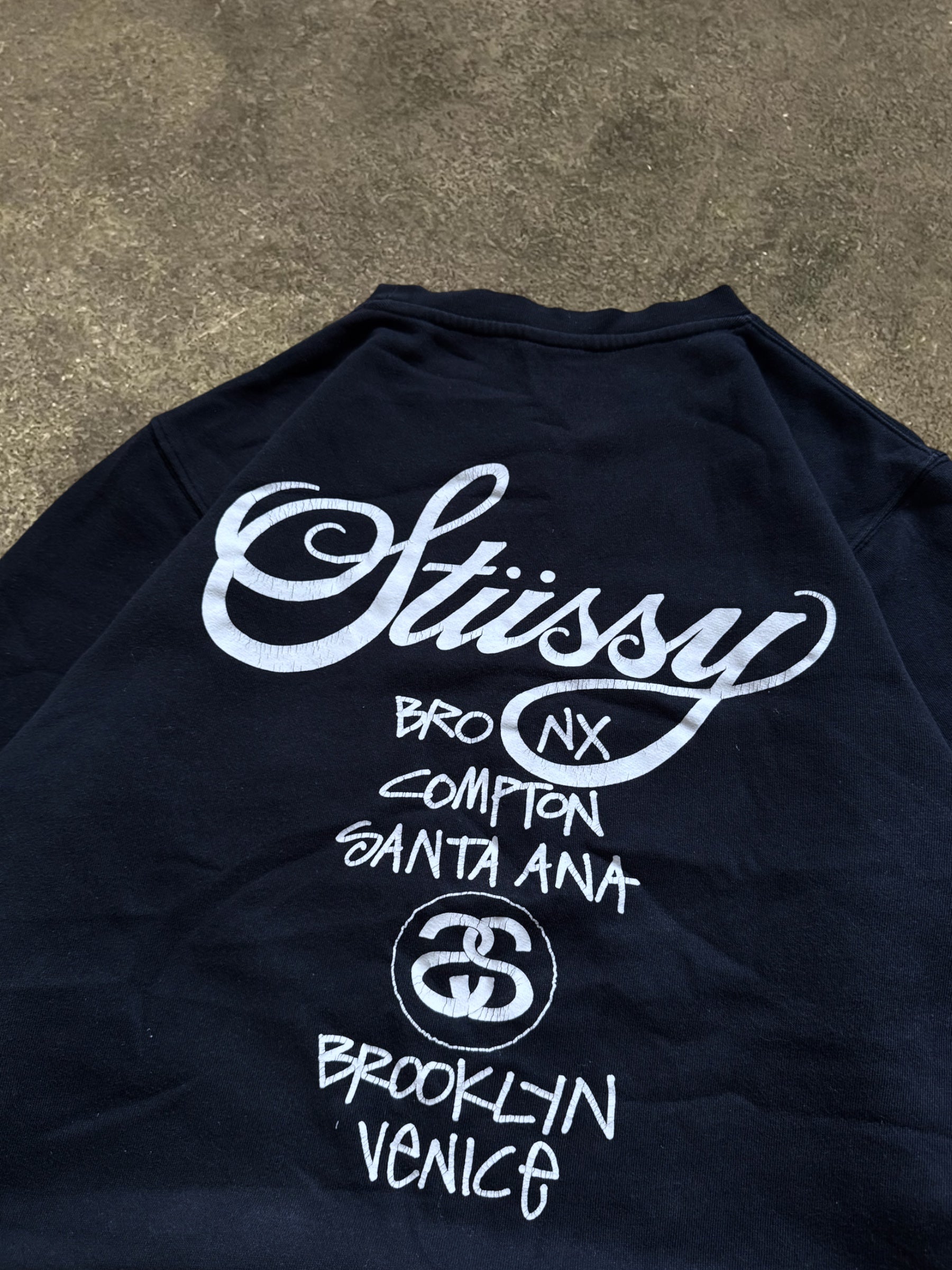 VINTAGE STÜSSY NAVY WORLD TOUR SWEATSHIRT