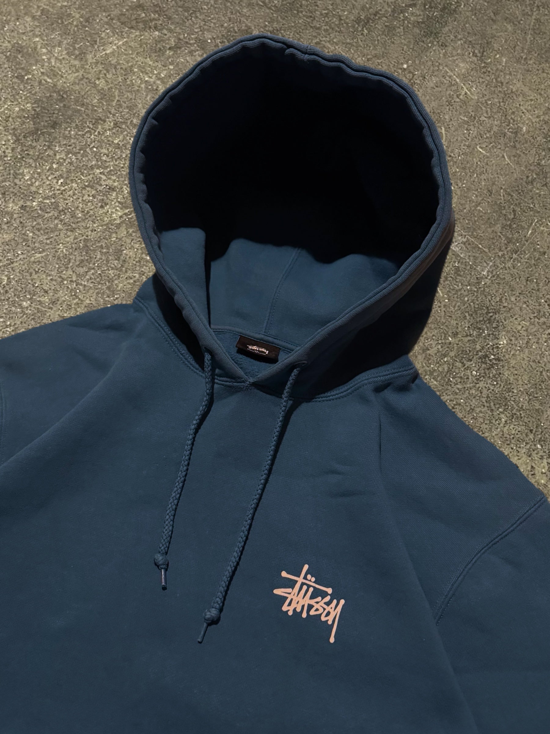 STÜSSY BLUE BASIC LOGO HOODIE