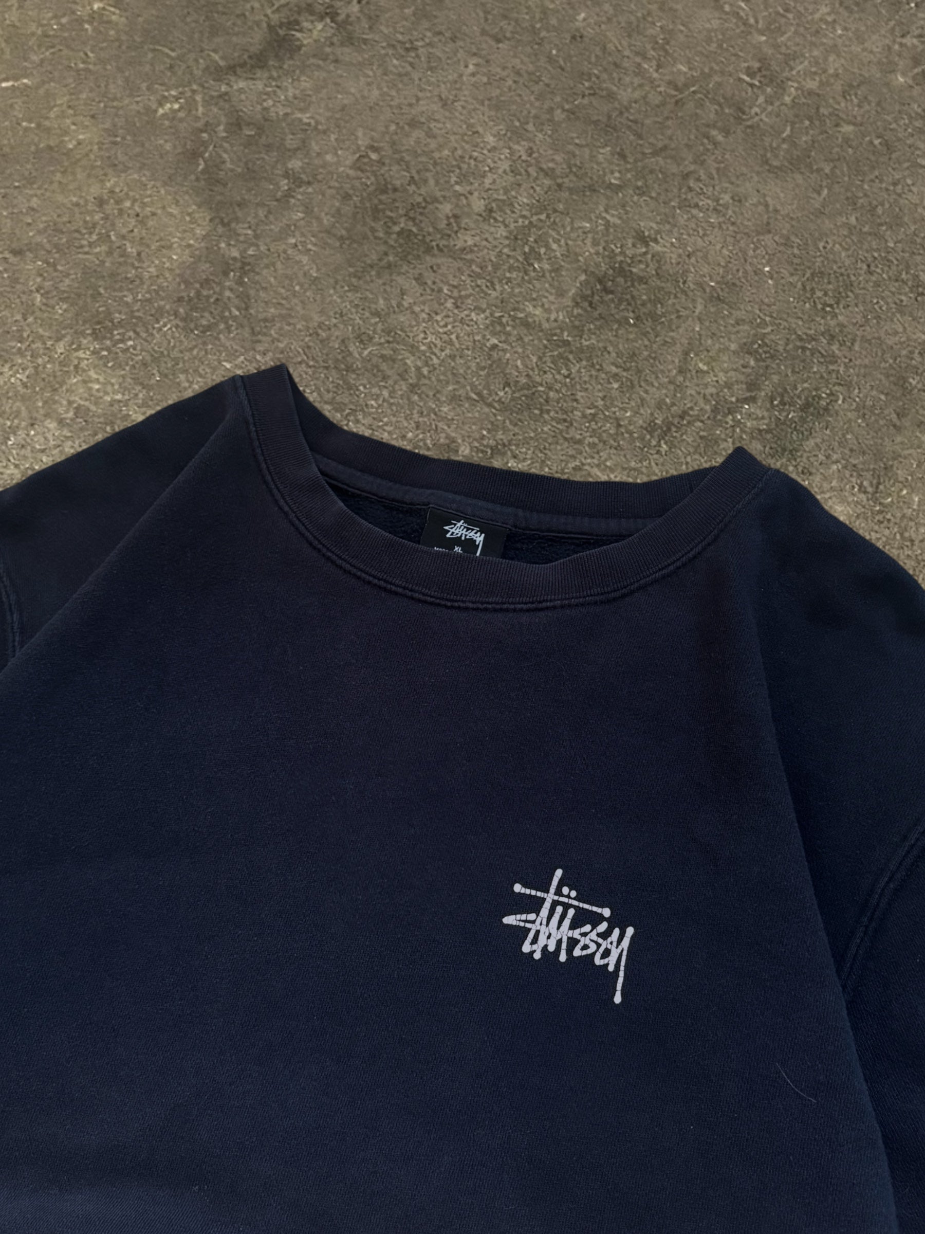 VINTAGE STÜSSY NAVY BASIC LOGO SWEATSHIRT