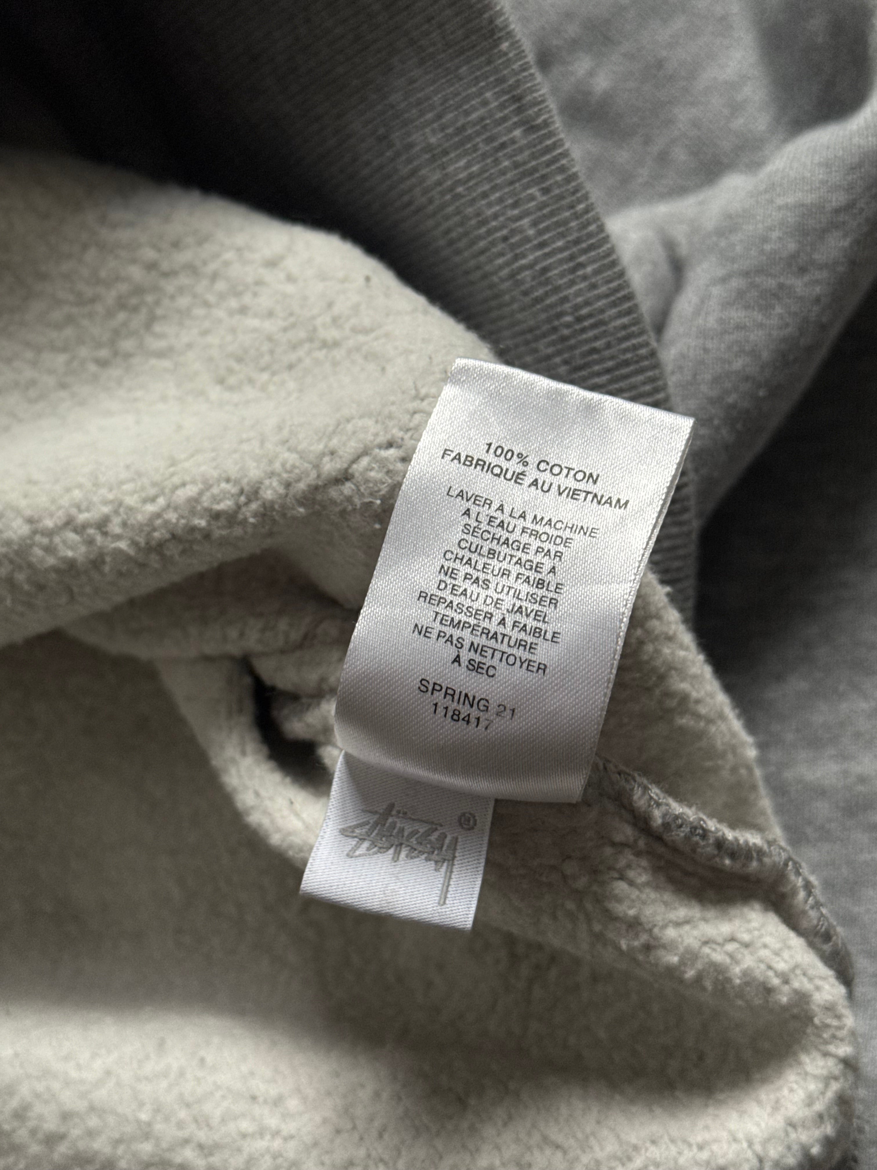 STÜSSY GREY STOCK LOGO HOODIE