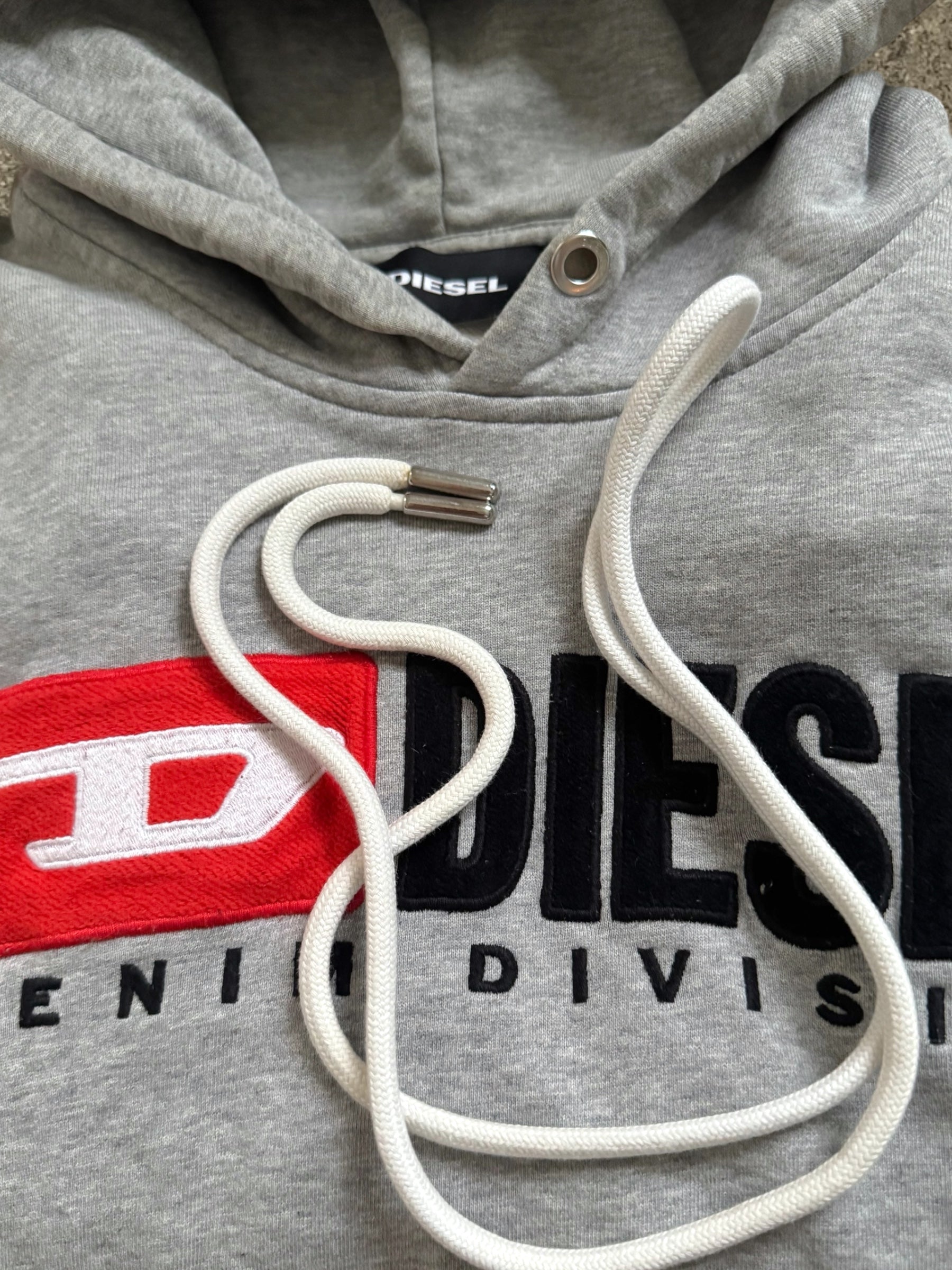 DIESEL GREY LOGO HOODIE