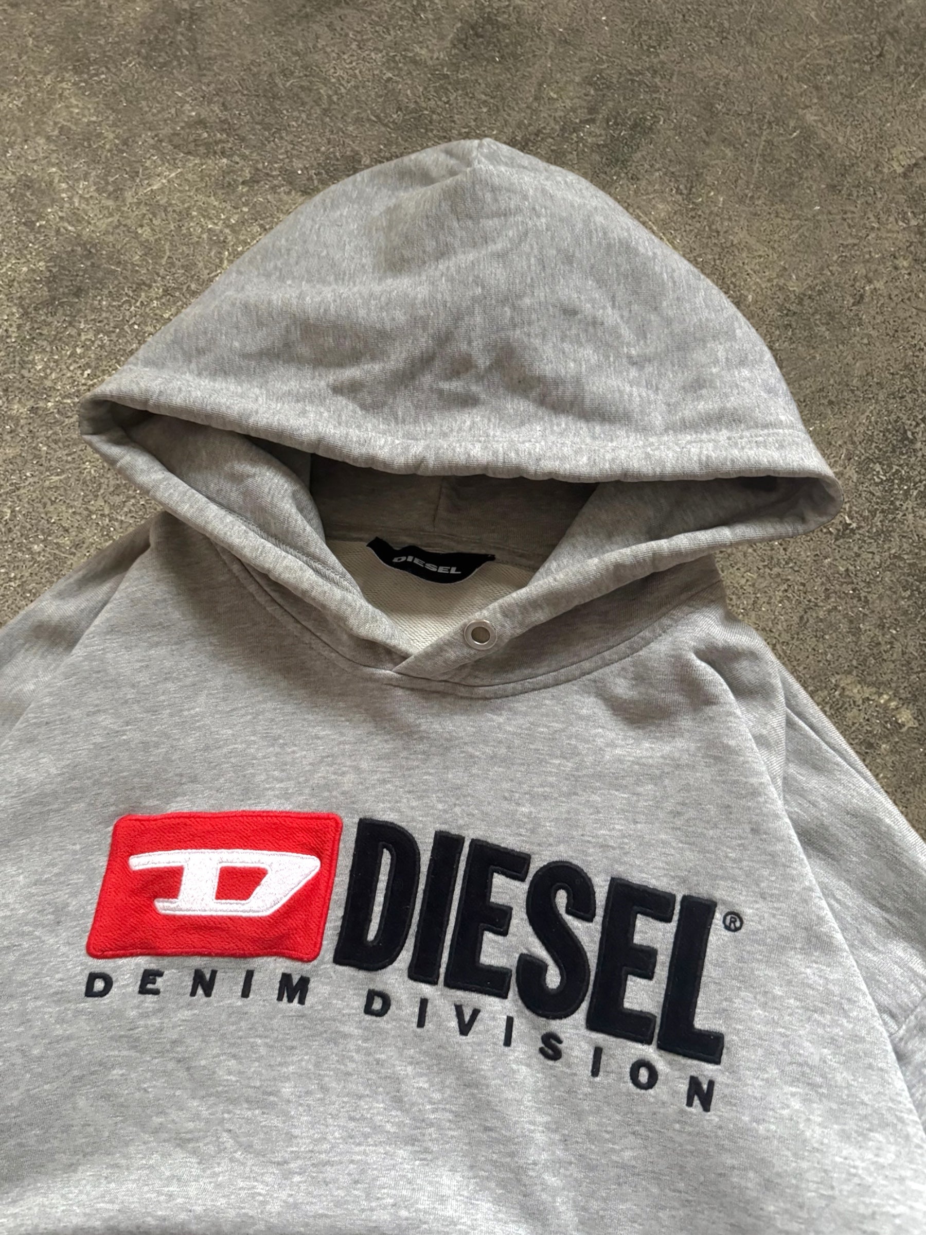 DIESEL GREY LOGO HOODIE