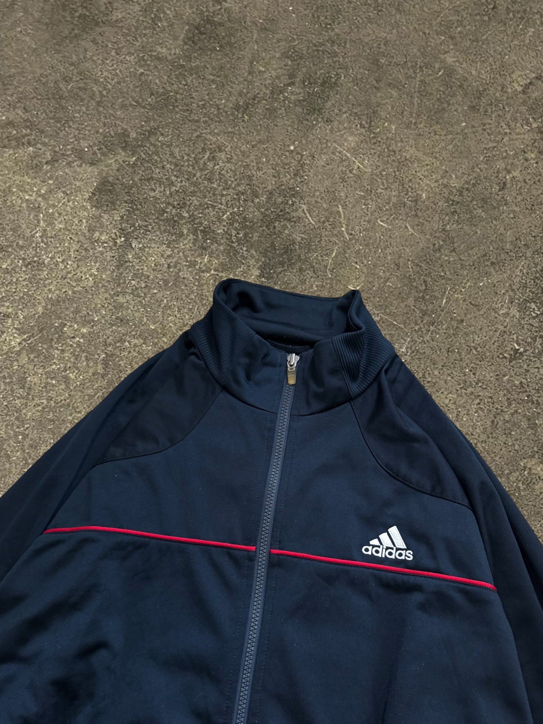 VINTAGE 00S NAVY BLUE ADIDAS TRACK JACKET