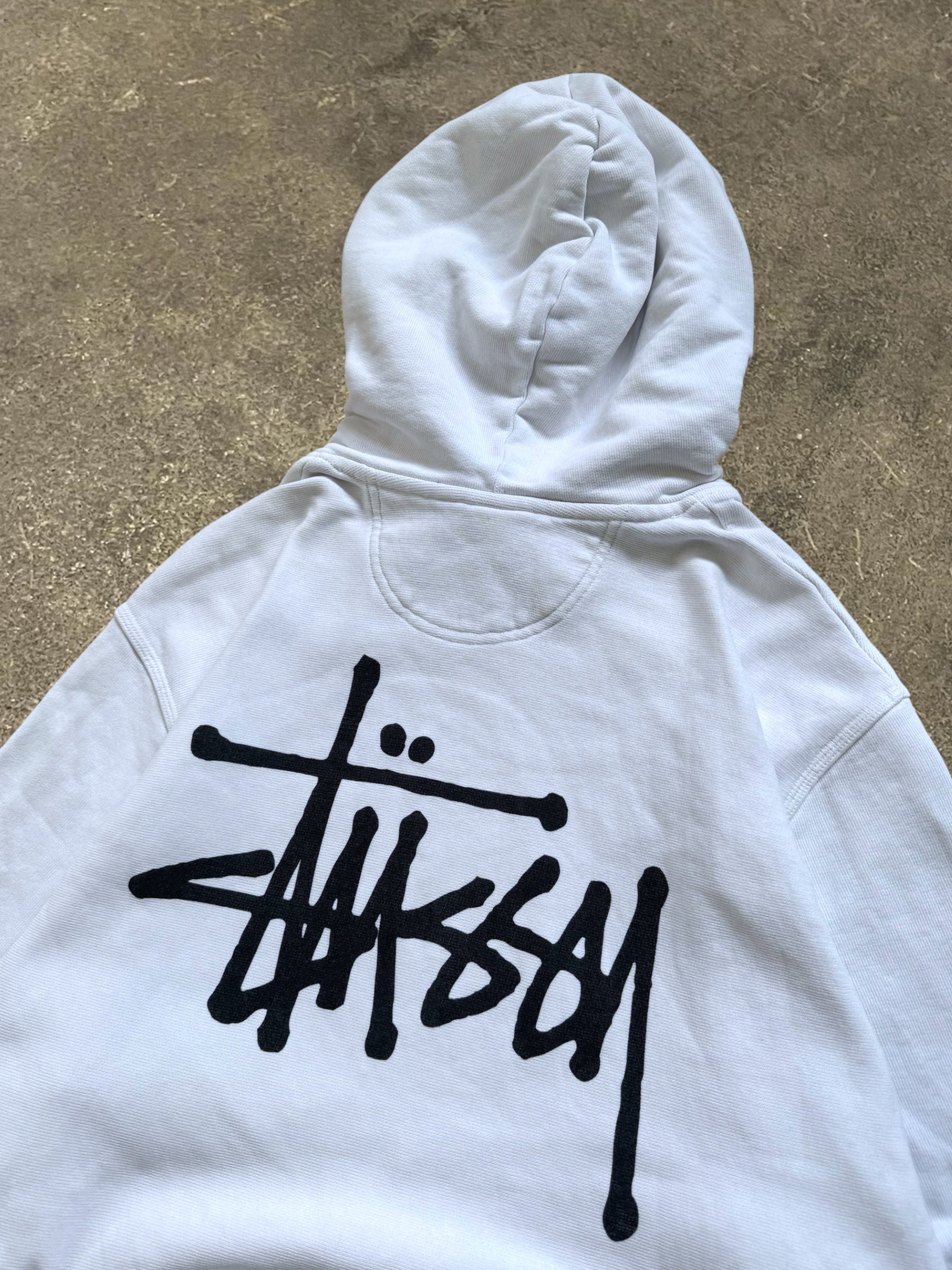 STÜSSY WHITE BASIC LOGO HOODIE