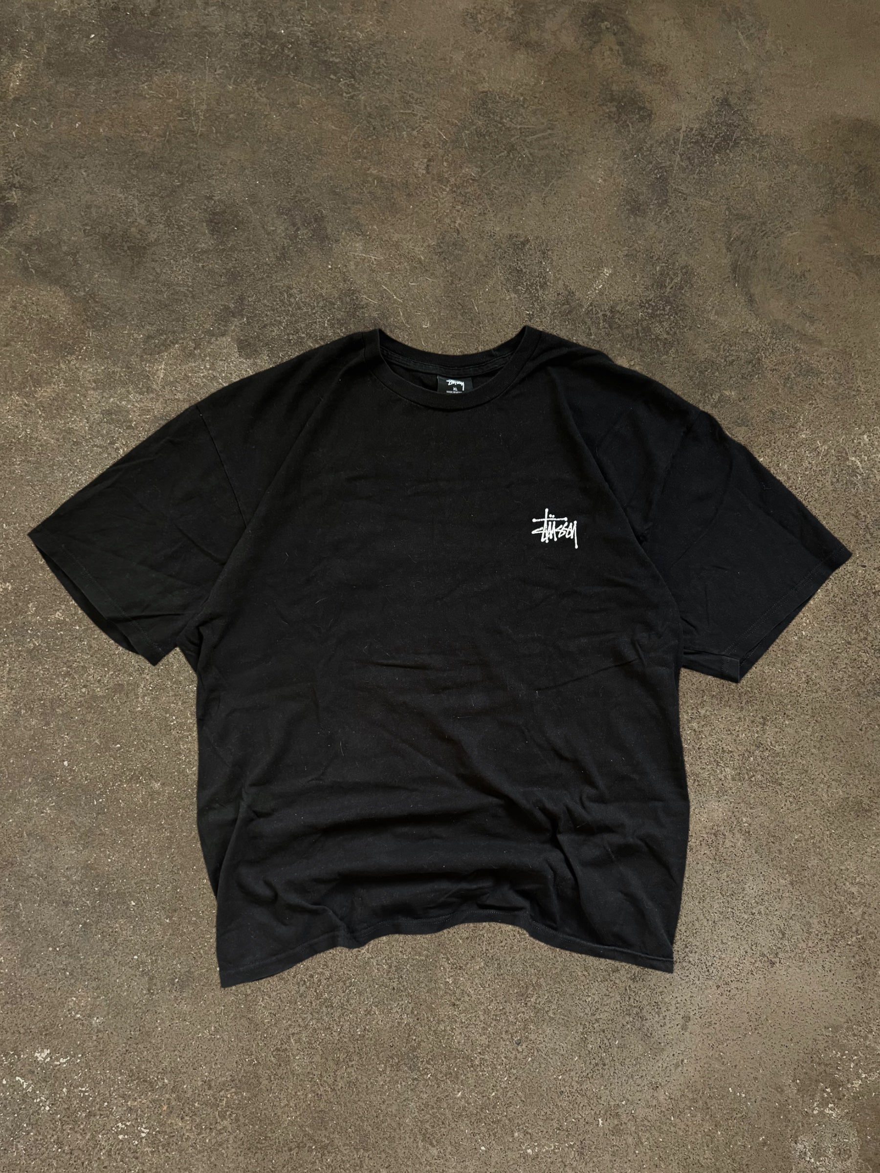 STÜSSY BLACK BASIC LOGO T-SHIRT