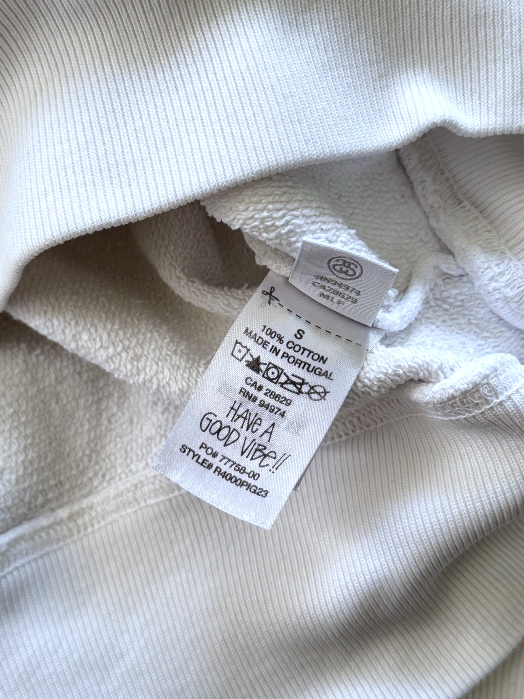 STÜSSY WHITE BASIC LOGO HOODIE