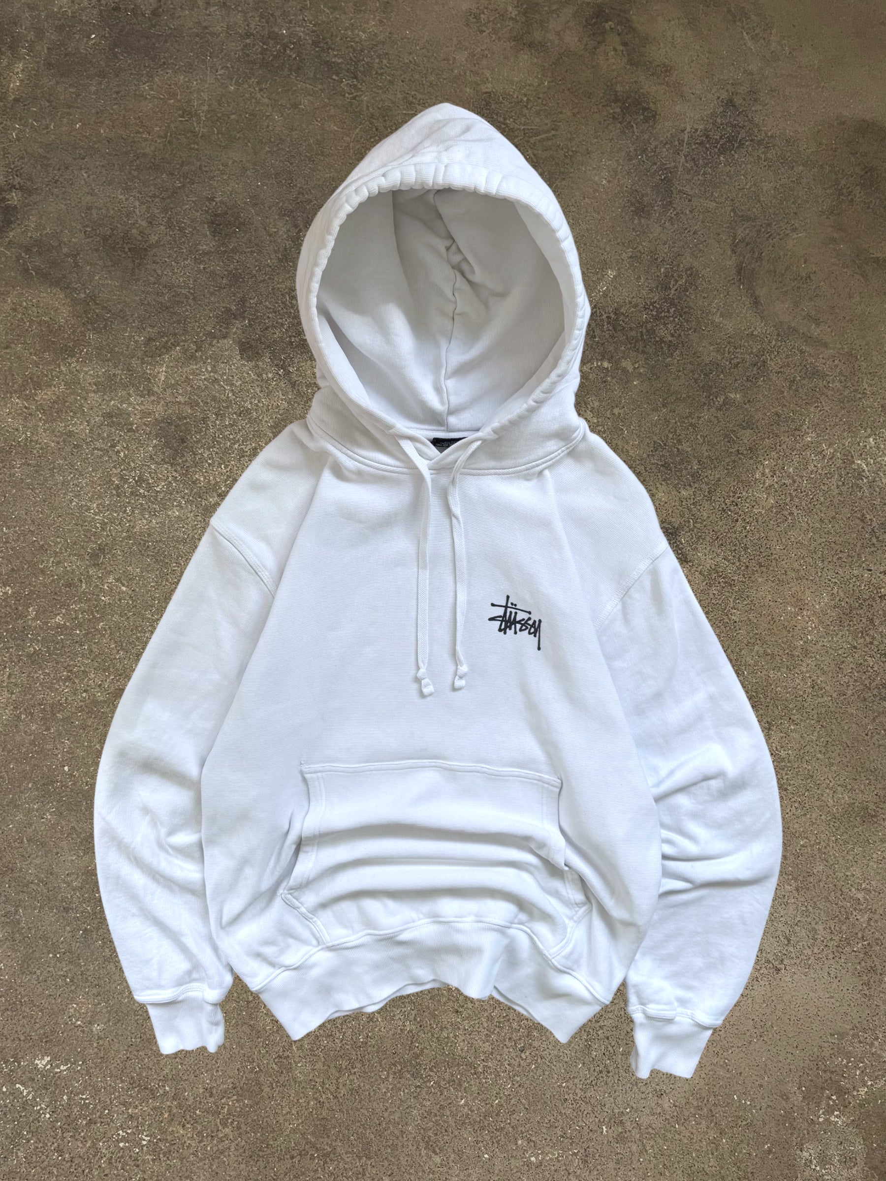 STÜSSY WHITE BASIC LOGO HOODIE