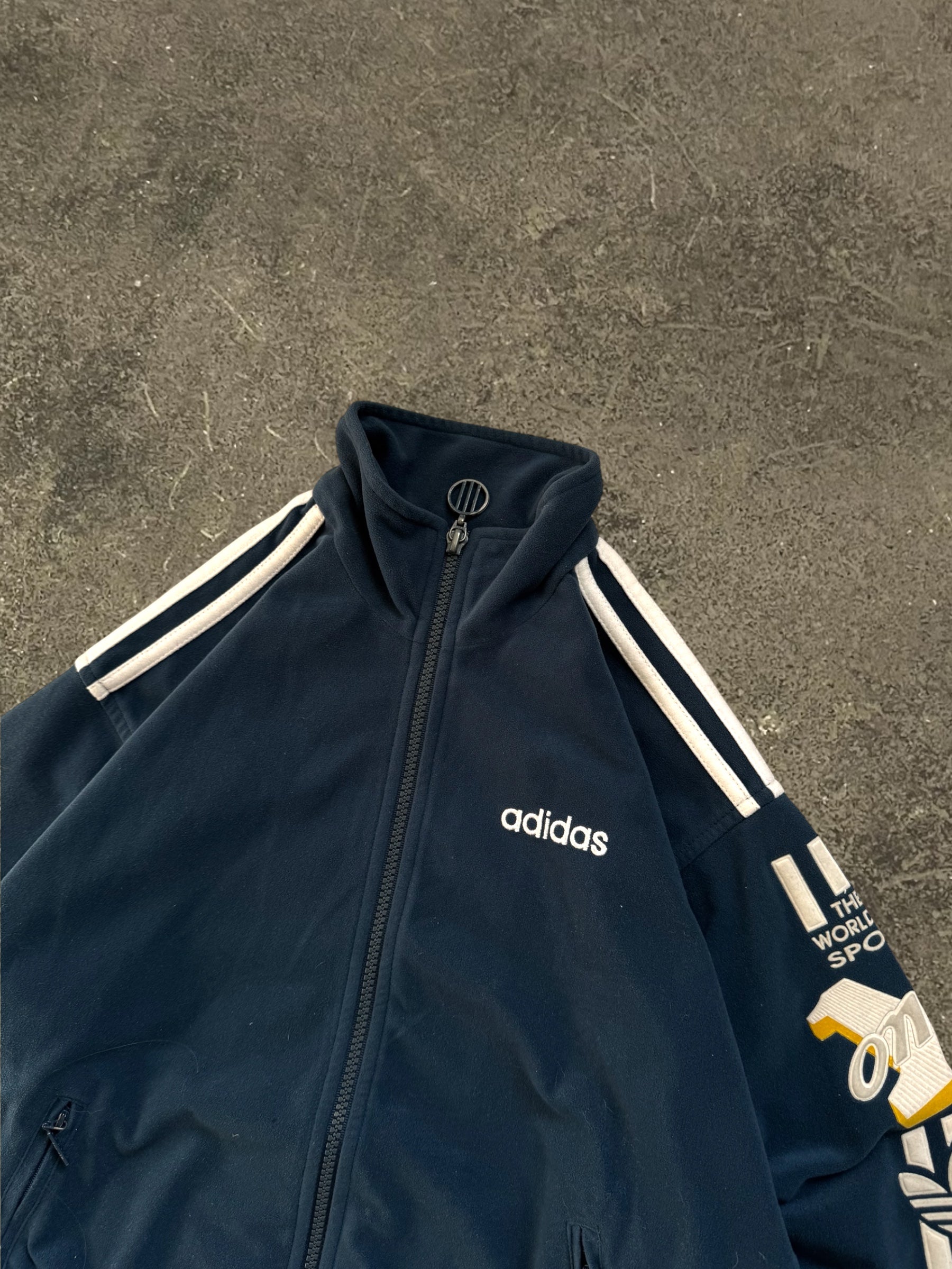 VINTAGE 90S NAVY BLUE ADIDAS TRACK JACKET