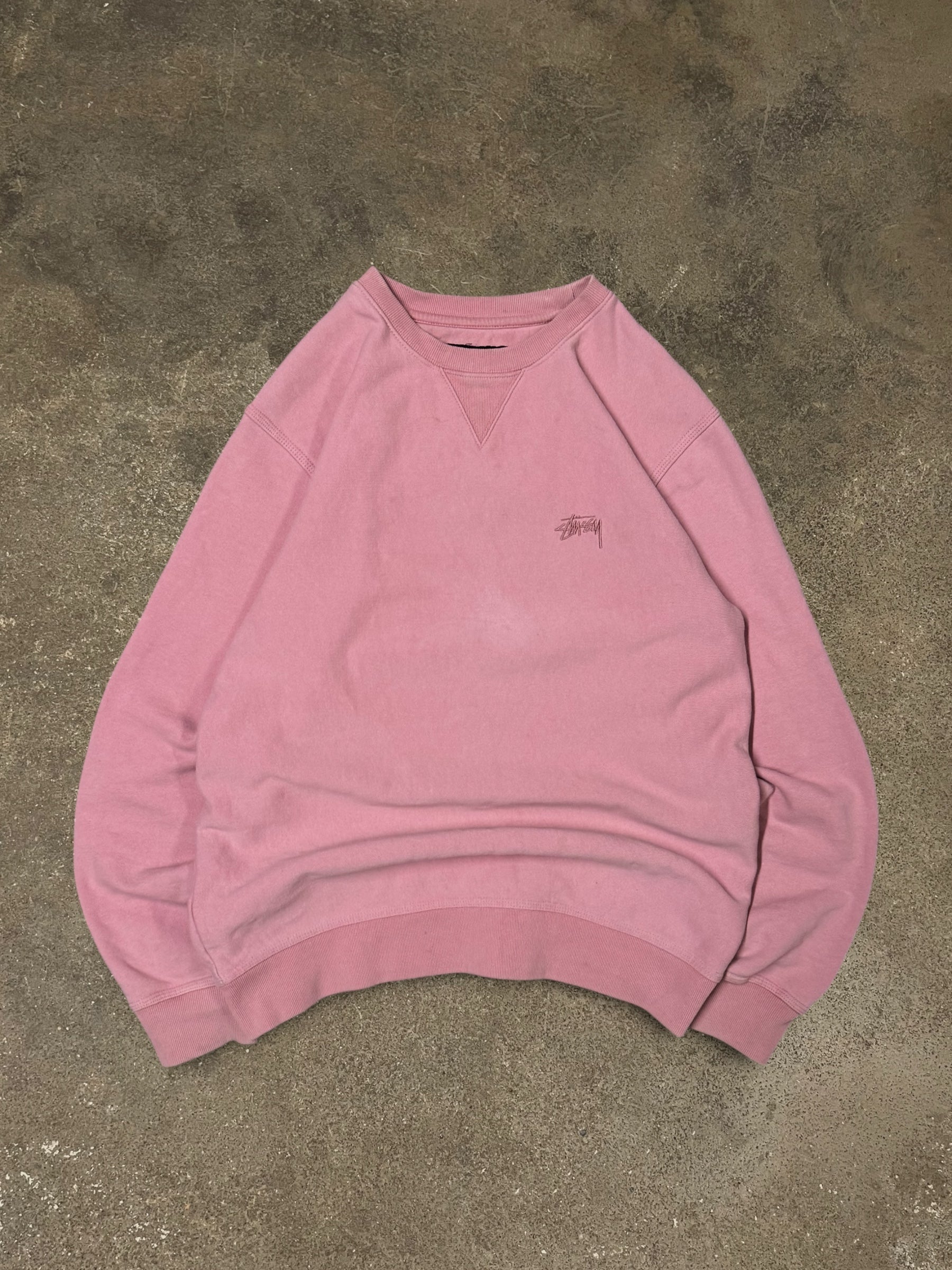 STÜSSY PINK STOCK LOGO SWEATSHIRT