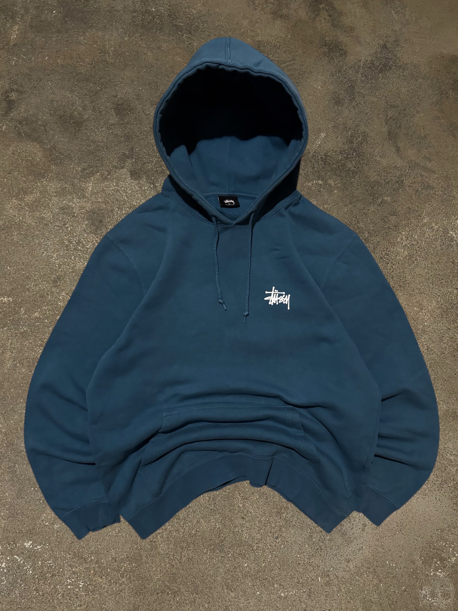STÜSSY BLUE BASIC LOGO HOODIE