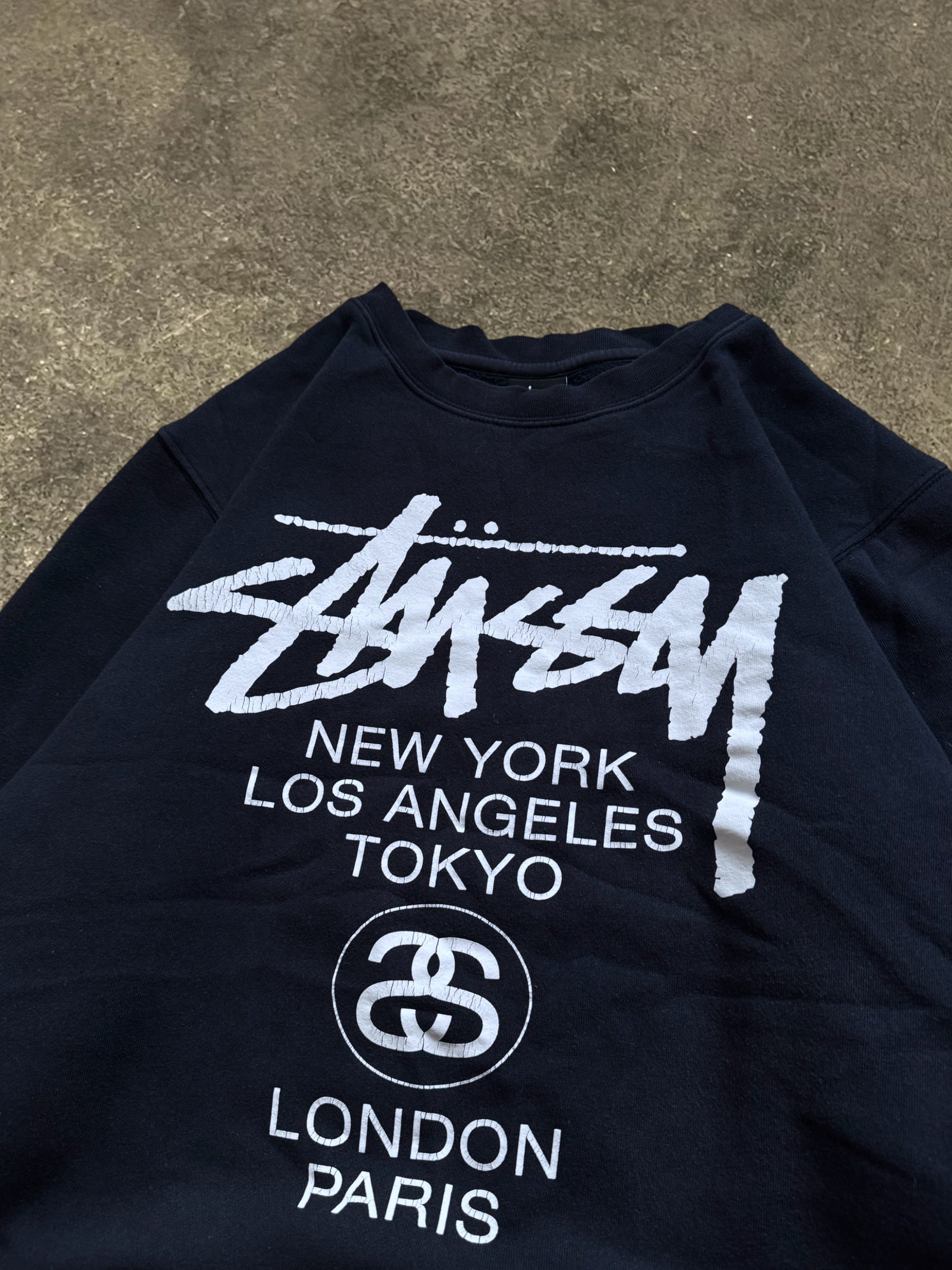 VINTAGE STÜSSY NAVY WORLD TOUR SWEATSHIRT